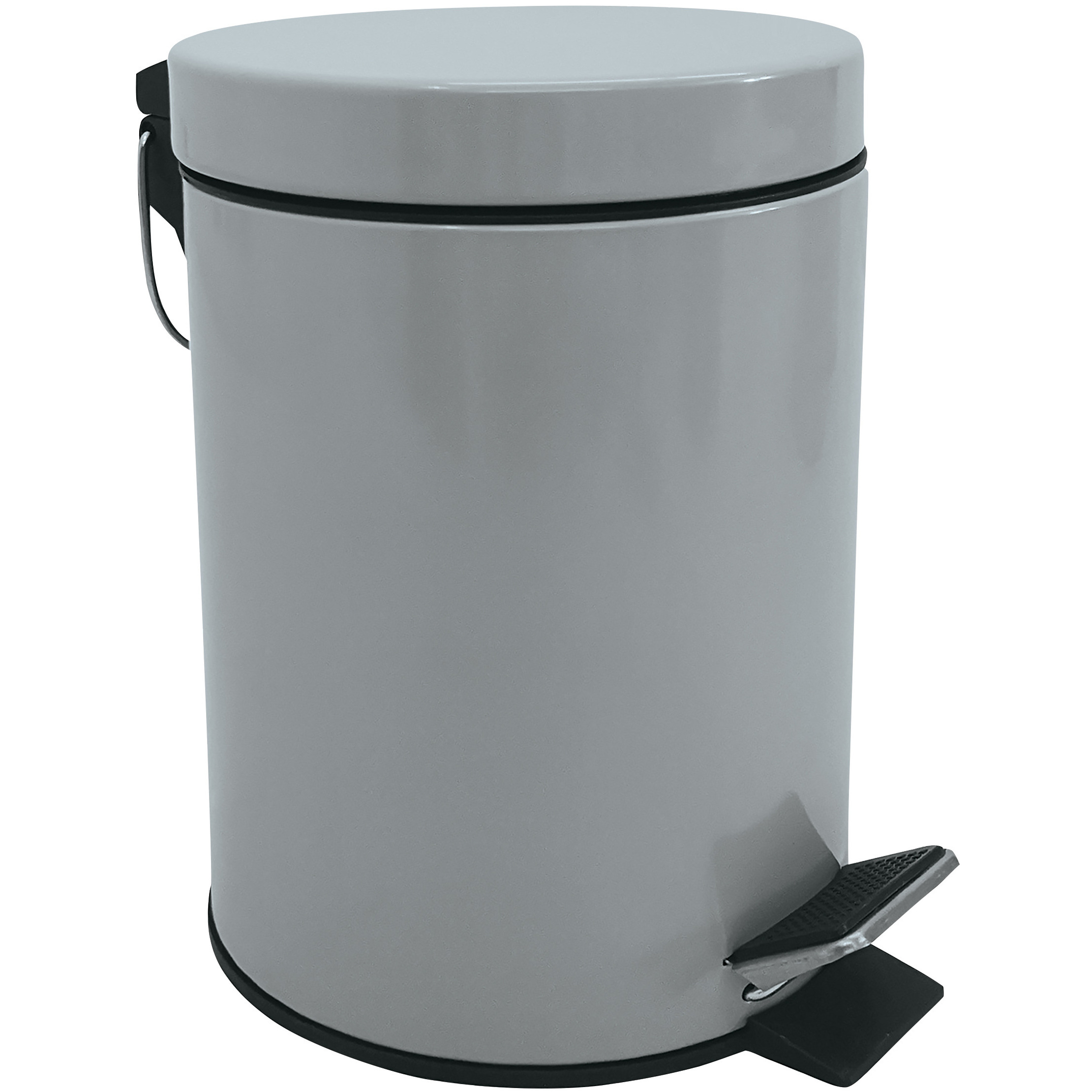 Prullenbak-pedaalemmer metaal grijs 3 liter 17 x 25 cm Badkamer-toilet
