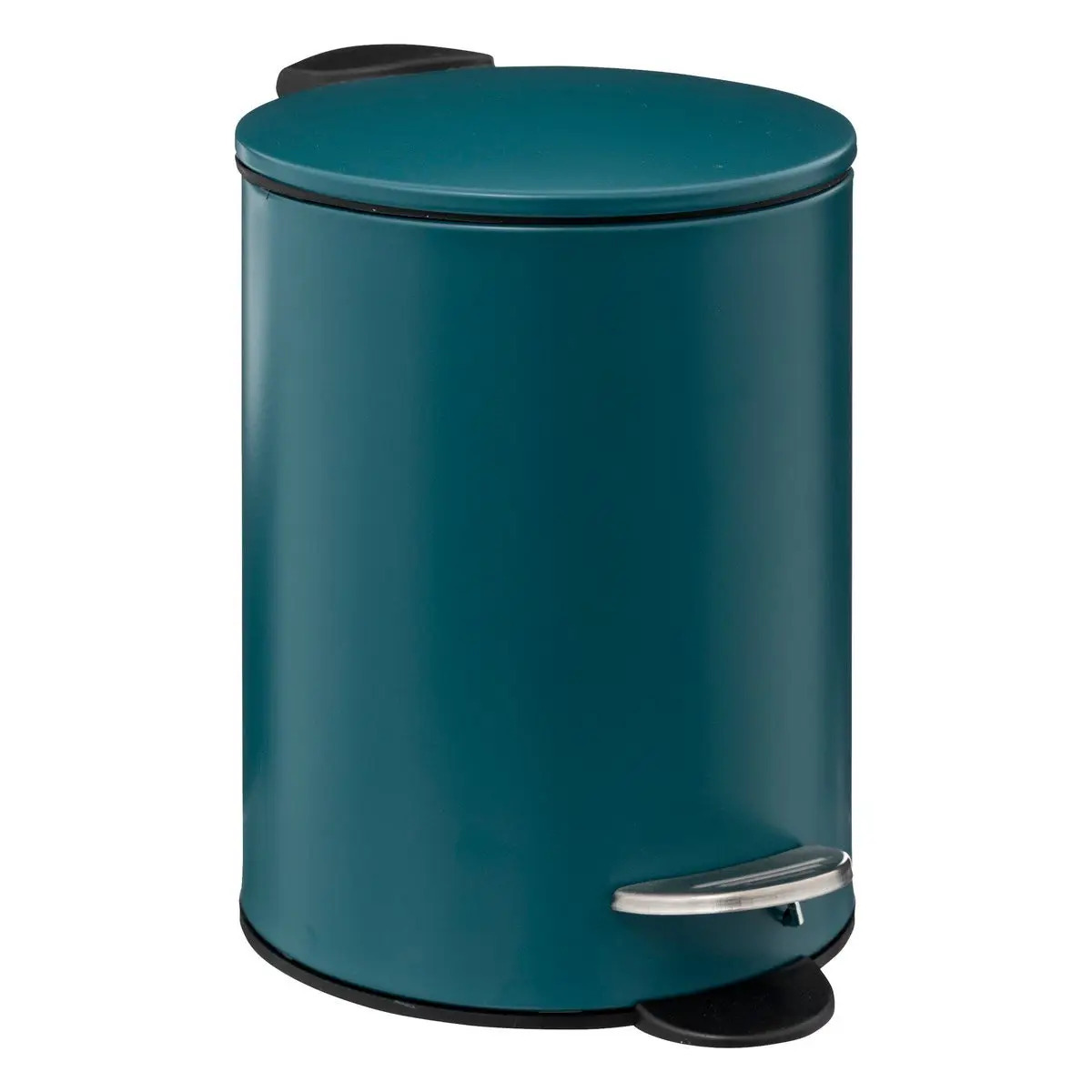 Prullenbak-pedaalemmer metaal petrol blauw 3 liter 16 x 25 cm Badkamer-toilet