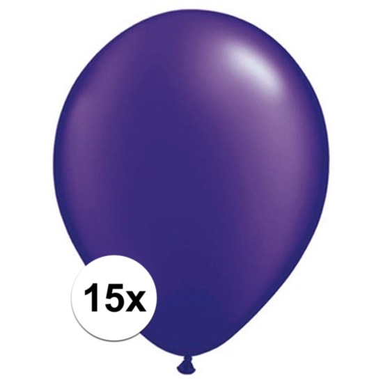 Qualatex ballonnen parel paars 15 stuks -
