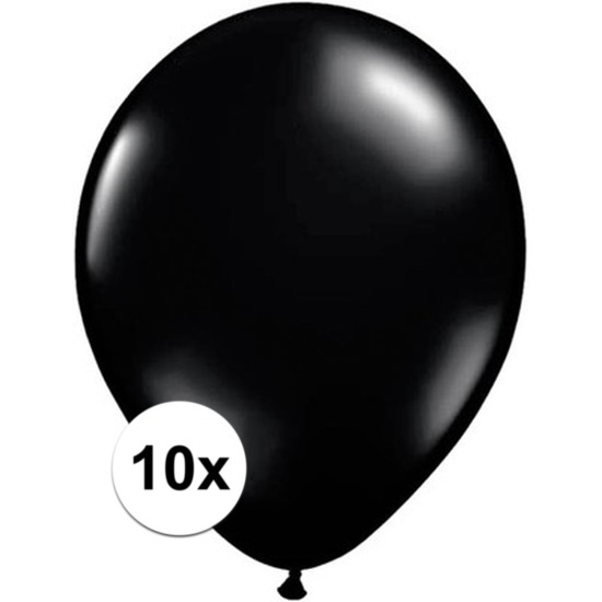 Qualatex ballonnen zwart 10 stuks -