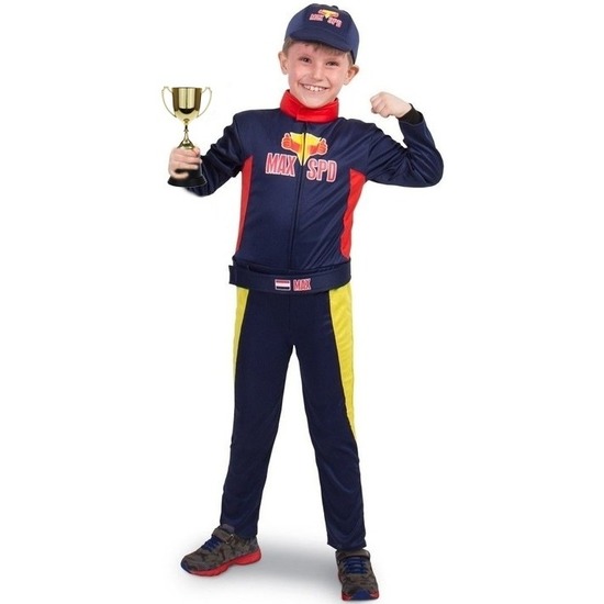 Race/Formule 1 kostuum met beker voor jongens