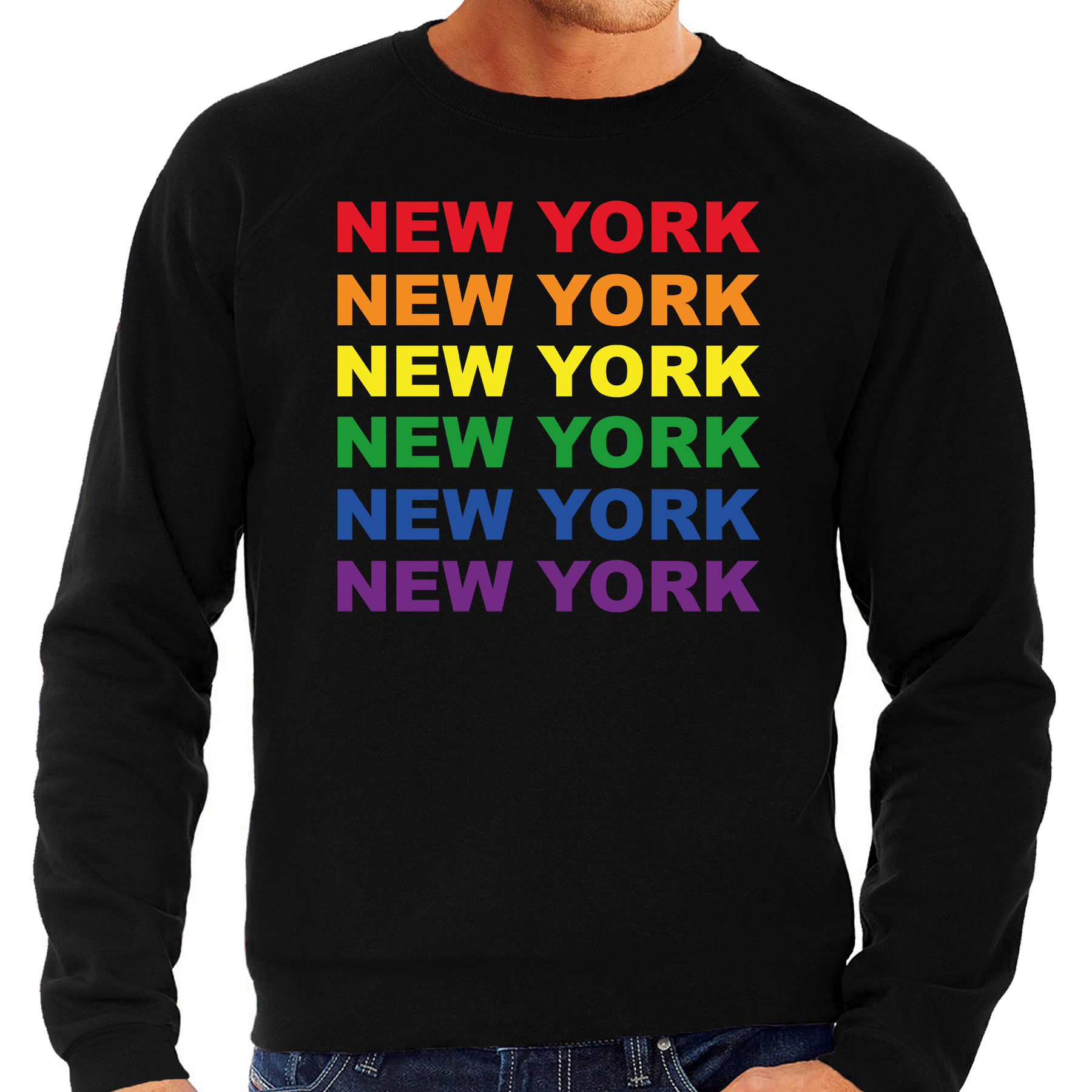 Regenboog New York gay pride zwarte sweater voor heren