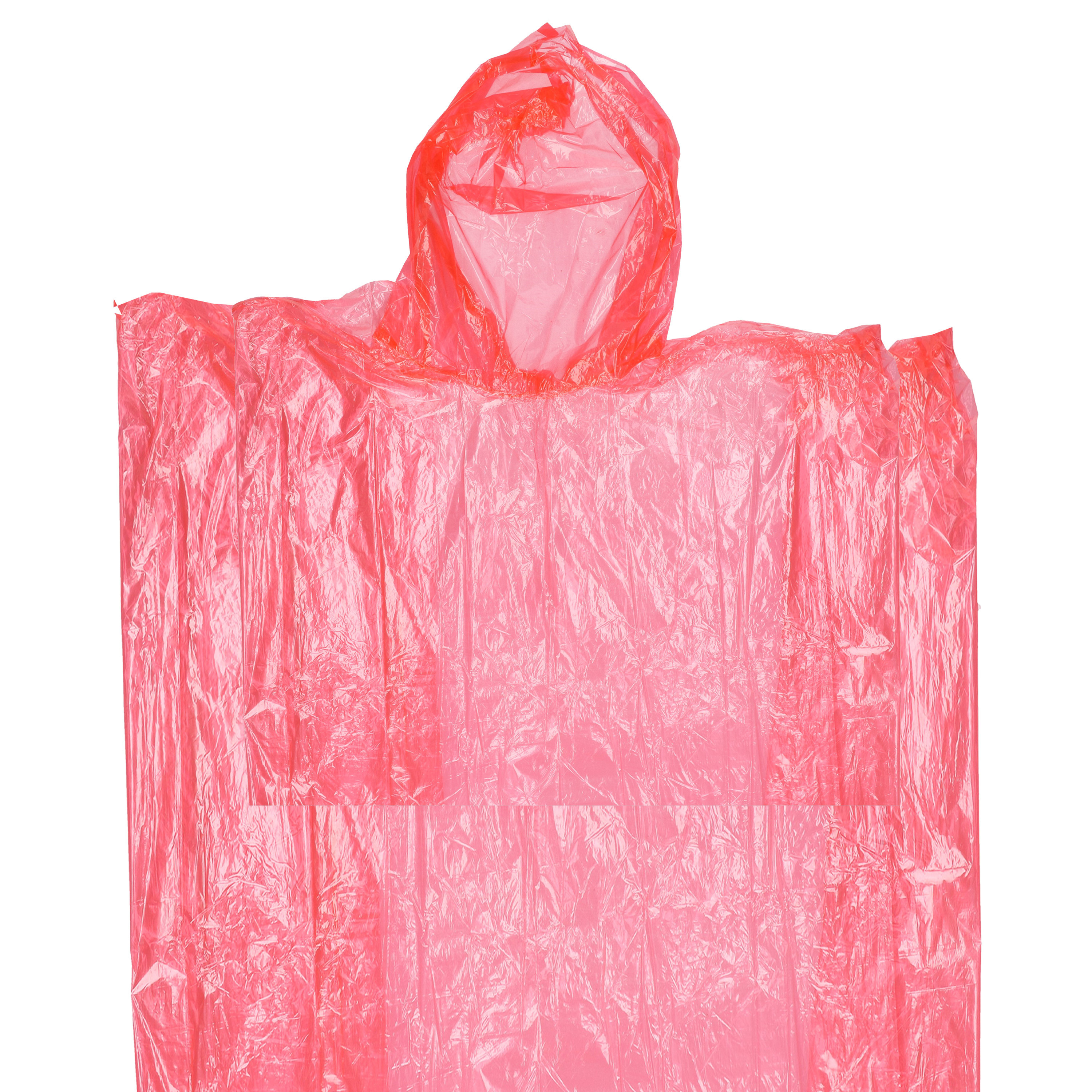 Regenponcho kinderen wegwerp roze 63 x 70 cm
