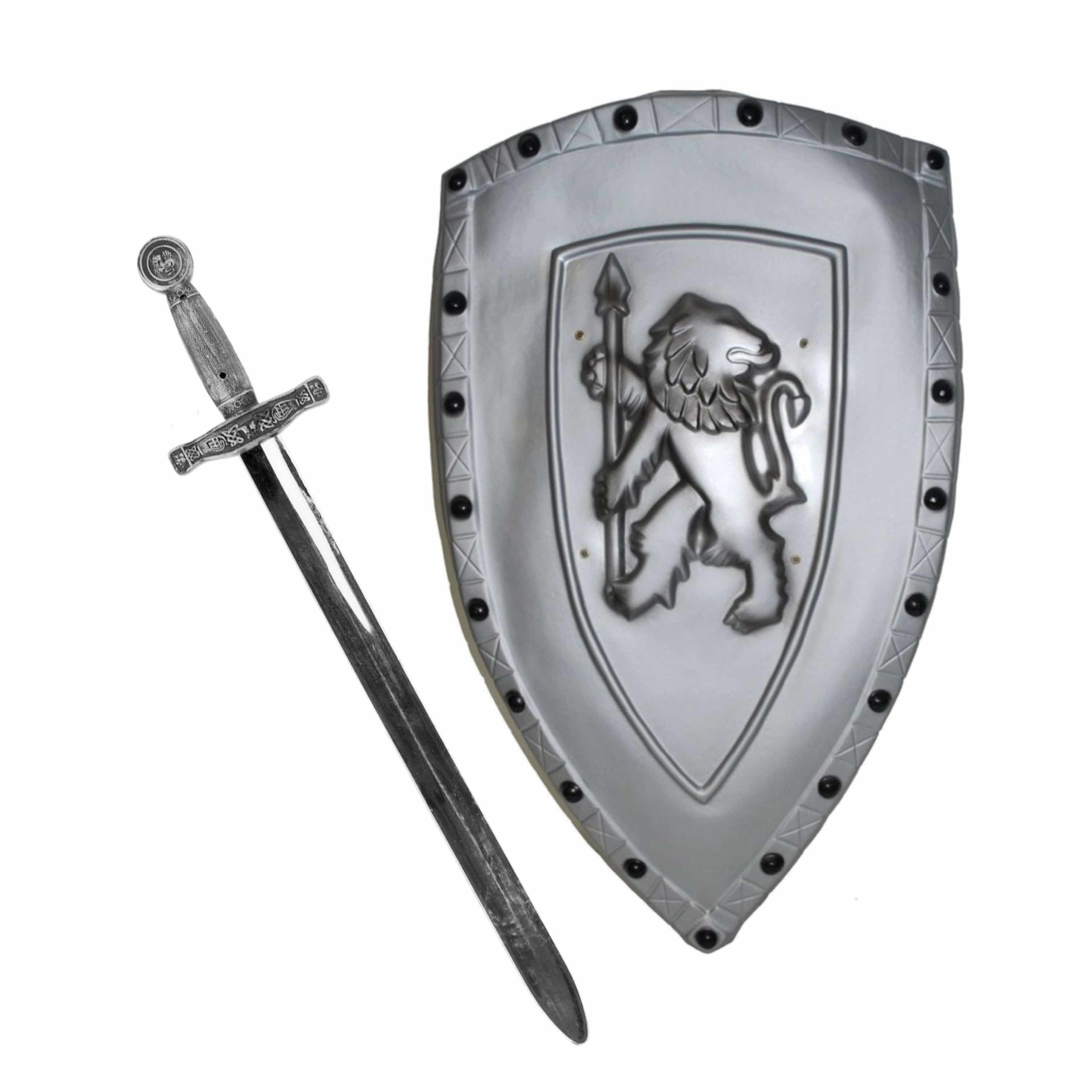 Ridders verkleed wapens set - schild met zwaard van 63 cm