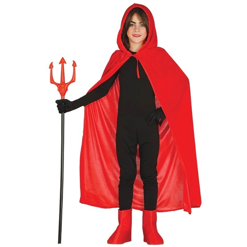 Rode Halloween verkleedcape met capuchon voor kinderen