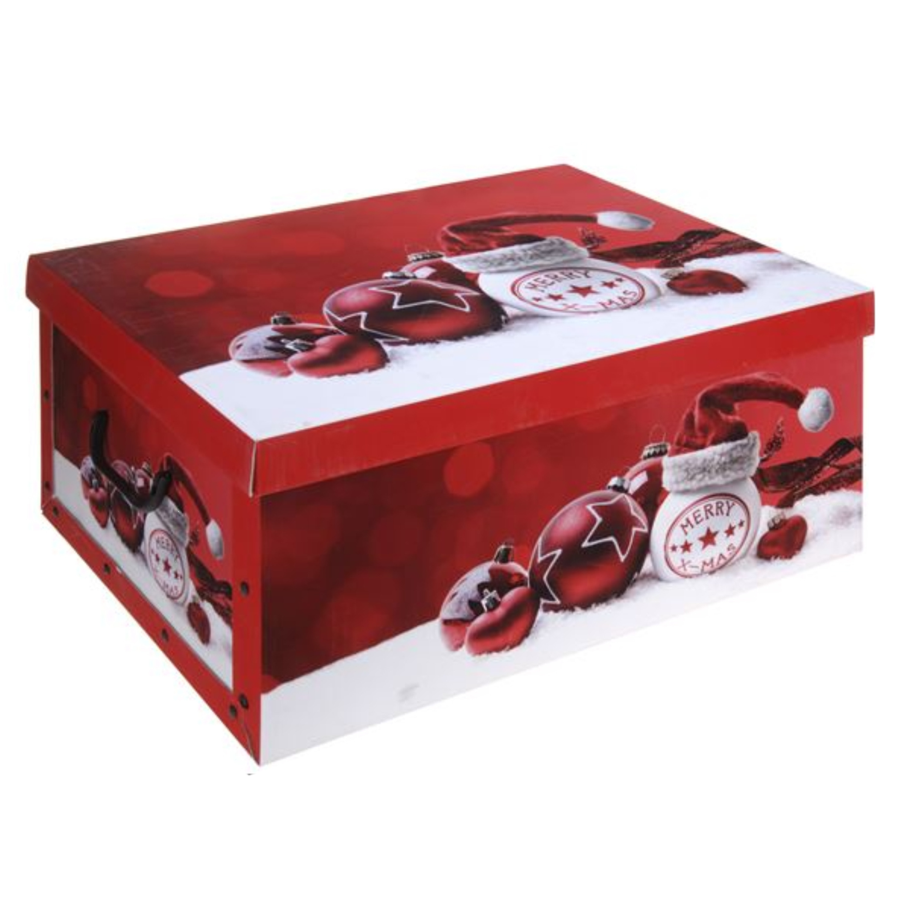 Rode kerstballen-kerstversiering opbergbox 51 cm