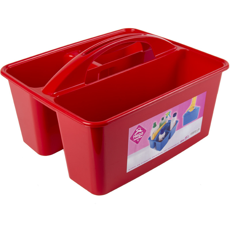 Rode opbergbox-opbergdoos mand met handvat 6 liter kunststof