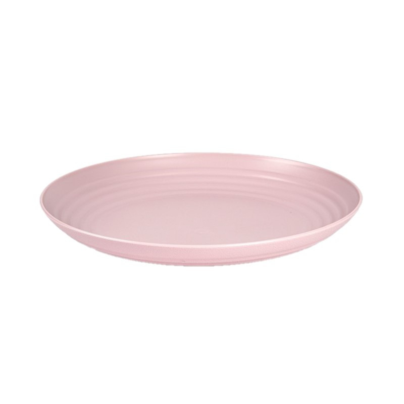 Rond bord-camping bord D25 cm oud roze kunststof