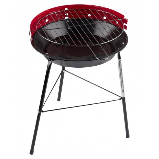Ronde houtskool barbecue-bbq grill rood