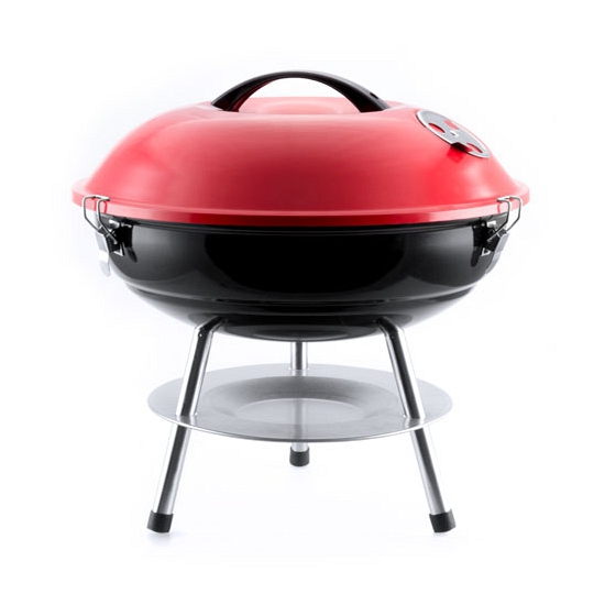 Ronde houtskool barbecue-bbq rood 36 cm