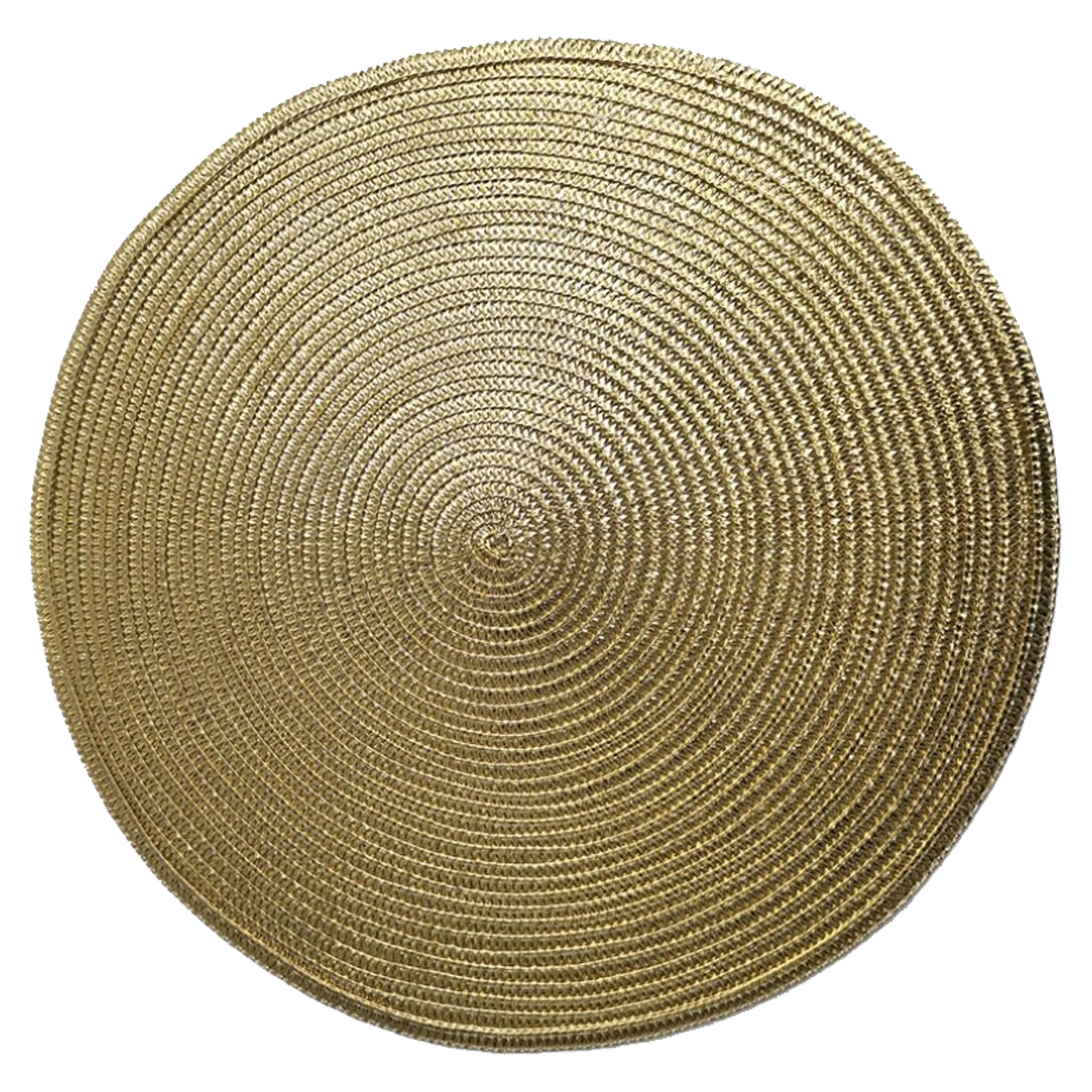 Gerimport Ronde Placemats metallic goud look diameter cm -