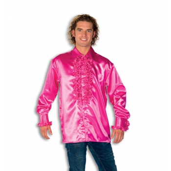 Rouche overhemd voor heren roze