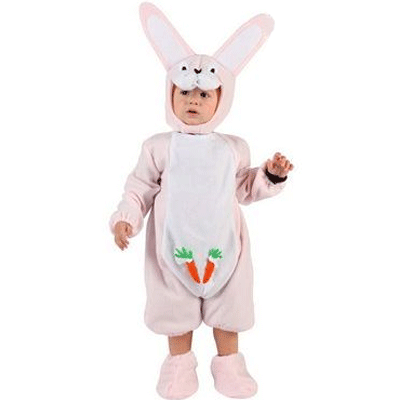 Roze konijn baby kostuum