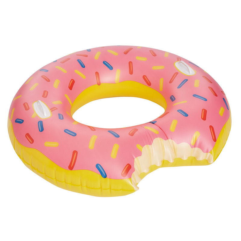 Roze opblaasbaar donut zwemband-zwemring 104 cm
