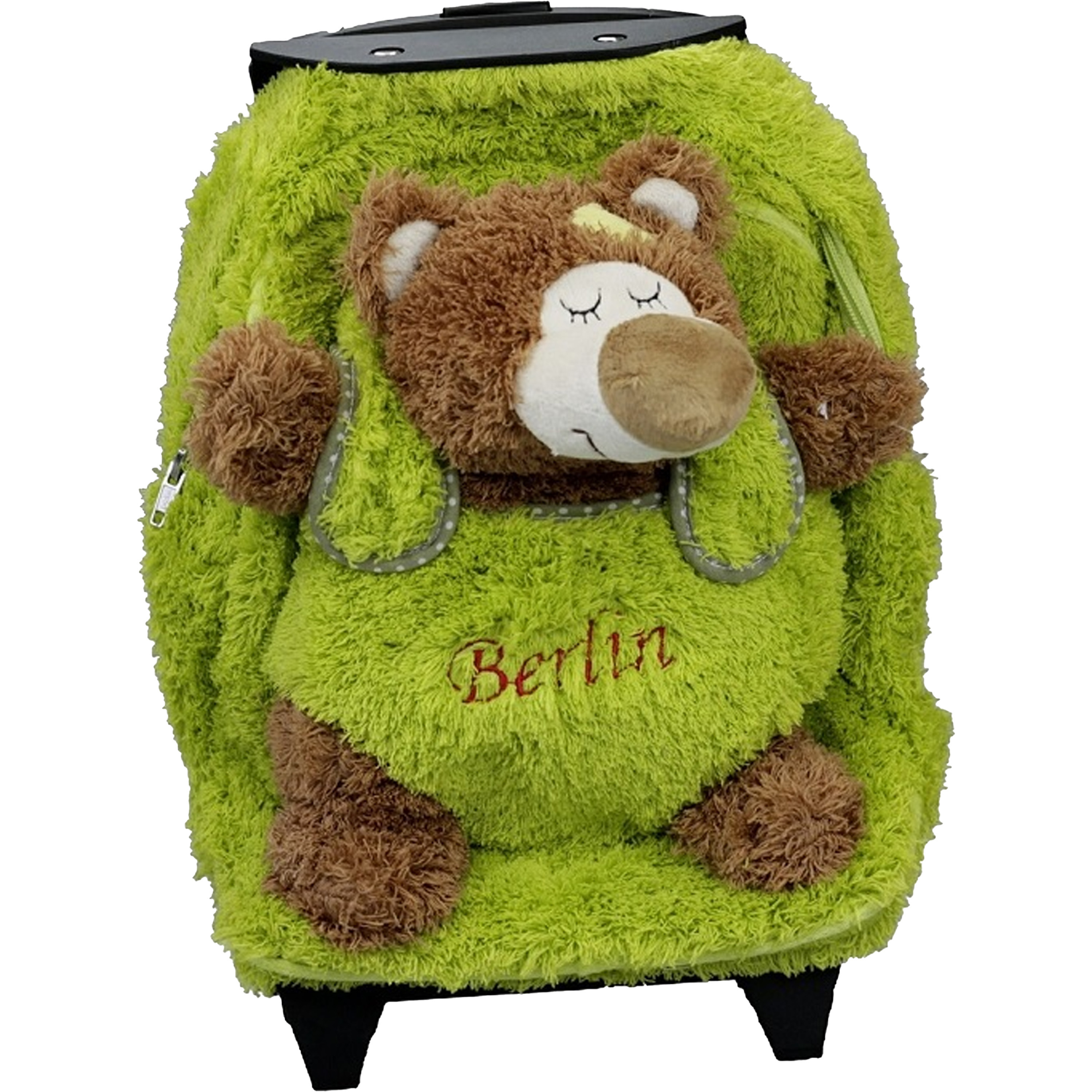 Rugzaktrolley kinderkoffer pluche beer knuffel kunststof-polyester 35 x 25 x 13 cm