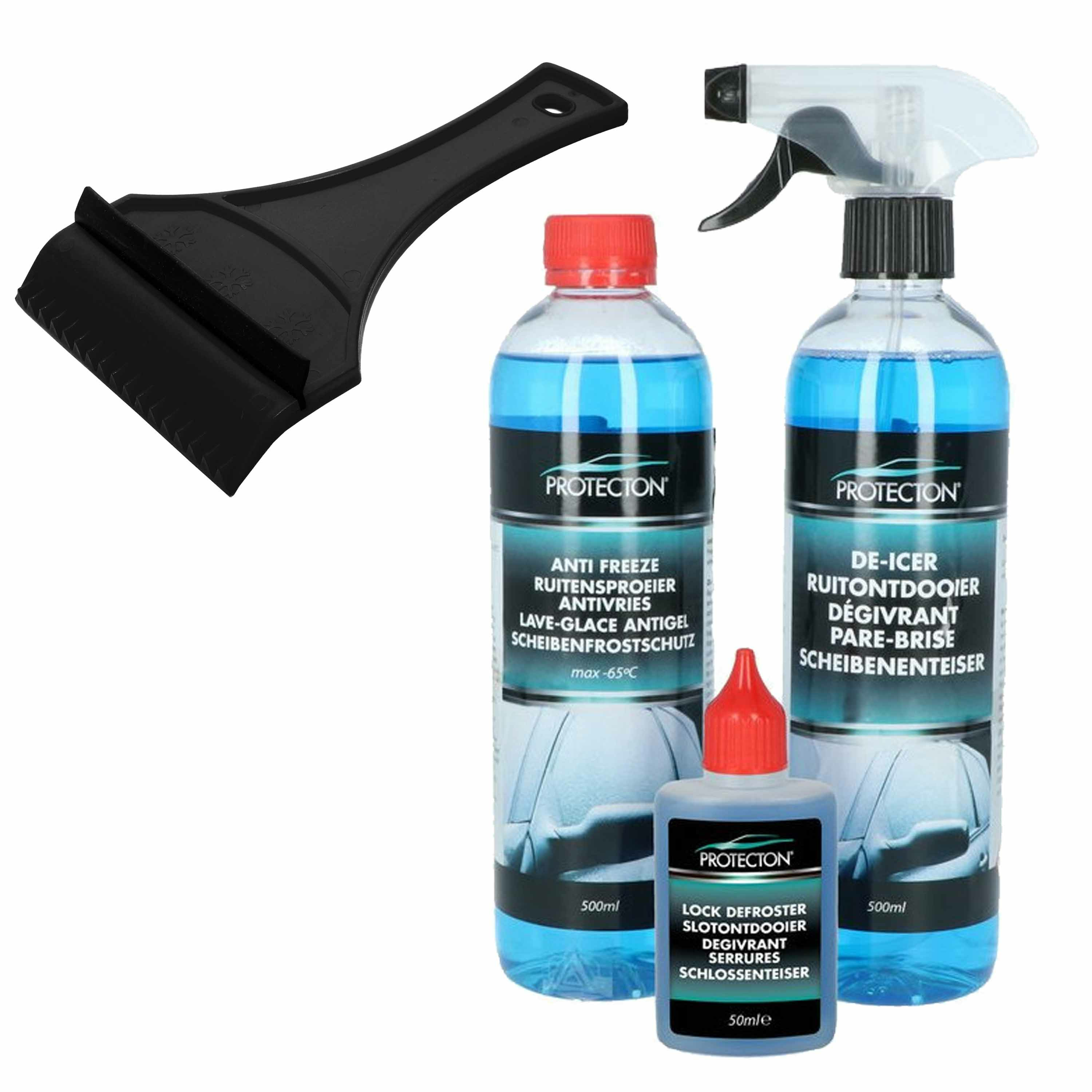 Ruitenontdooier spray set voor auto antivries sprays winter-vorst incl. ijskrabber