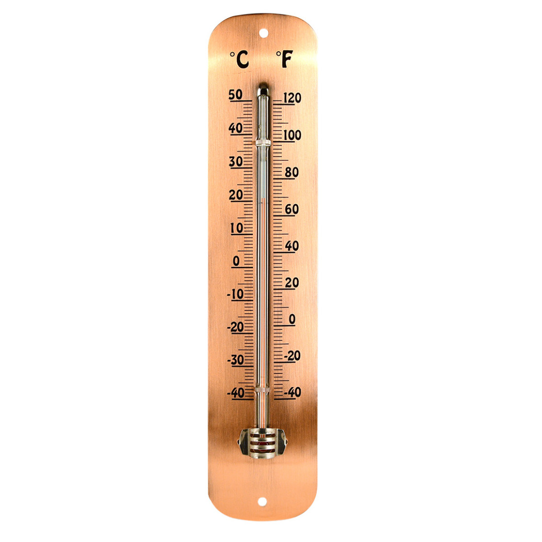 RVS buiten thermometer koperkleurig 30 cm
