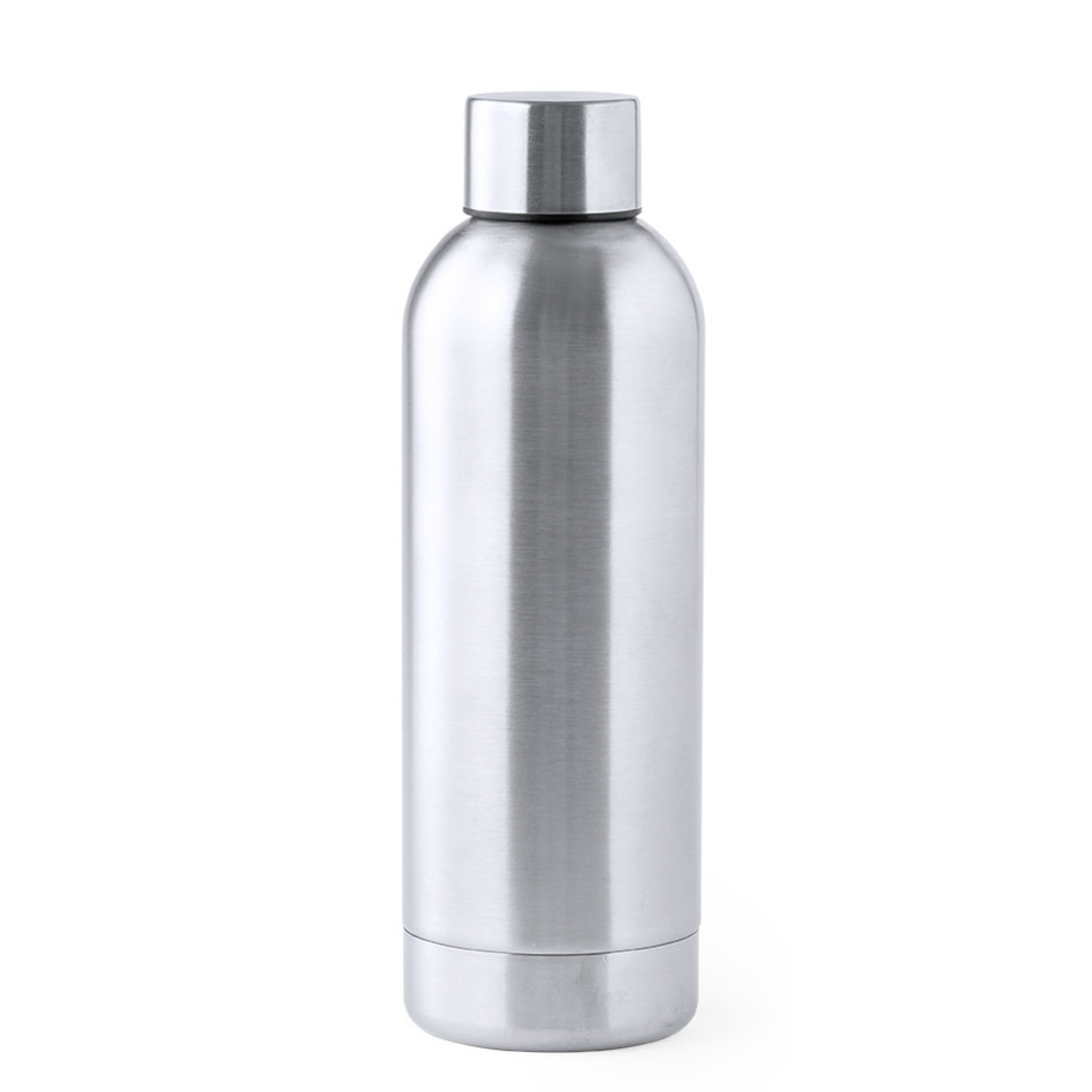 RVS waterfles-drinkfles kleur metallic zilver met schroefdop 800 ml