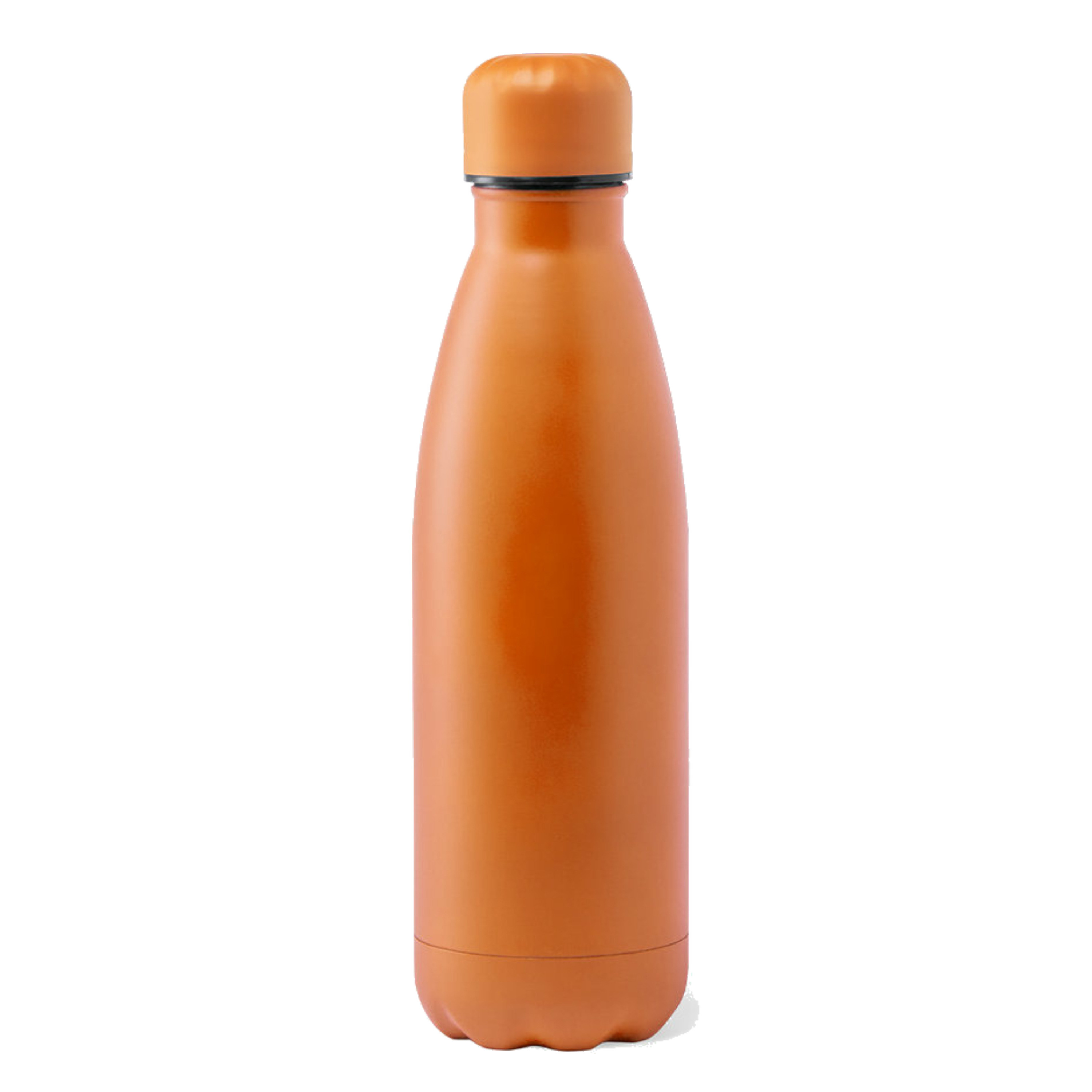 RVS waterfles-drinkfles oranje kleur met schroefdop 790 ml