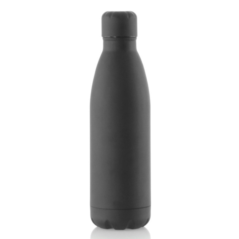 RVS waterfles-drinkfles zwart met schroefdop 790 ml