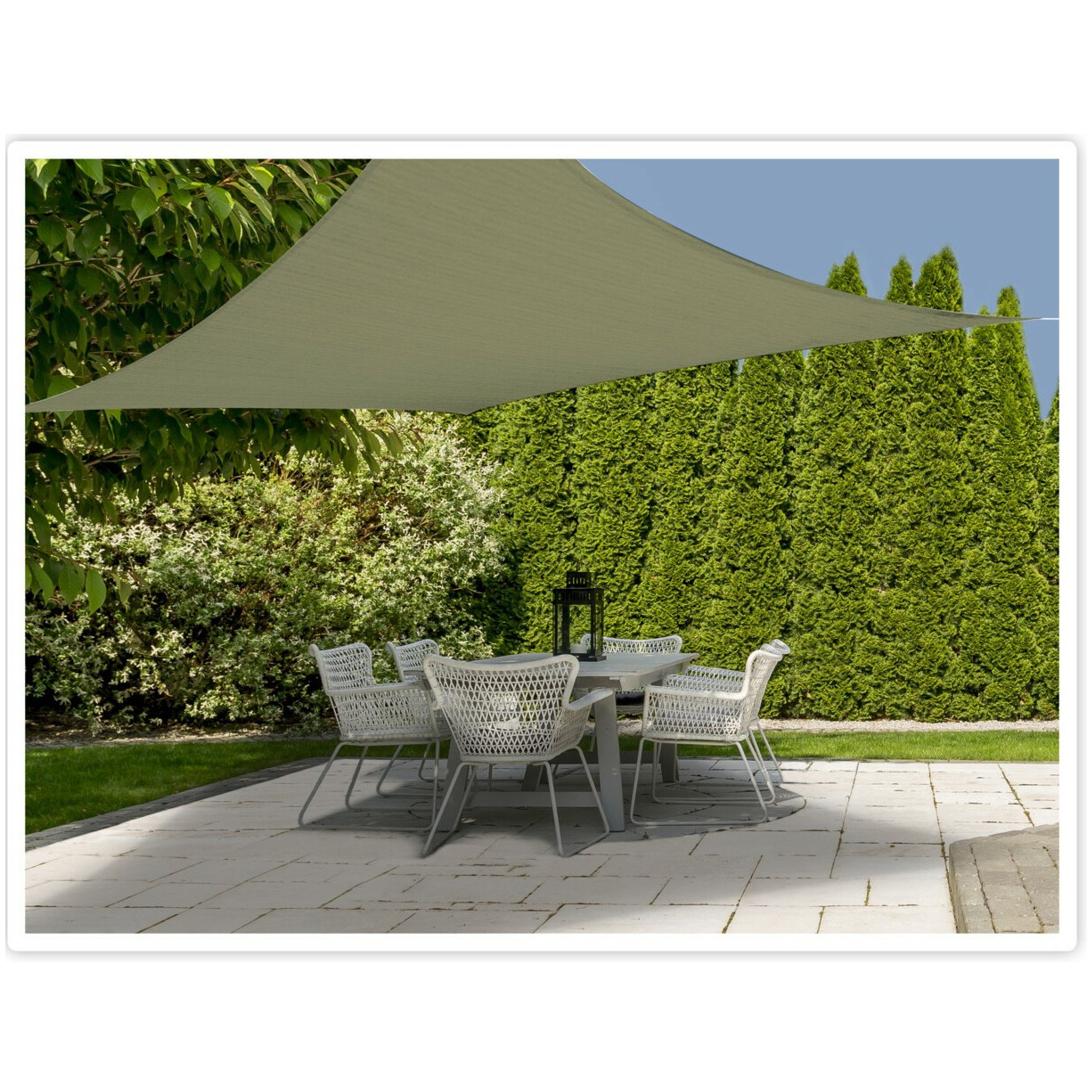 Schaduwdoek-zonnescherm vierkant groen 3 x 3 meter