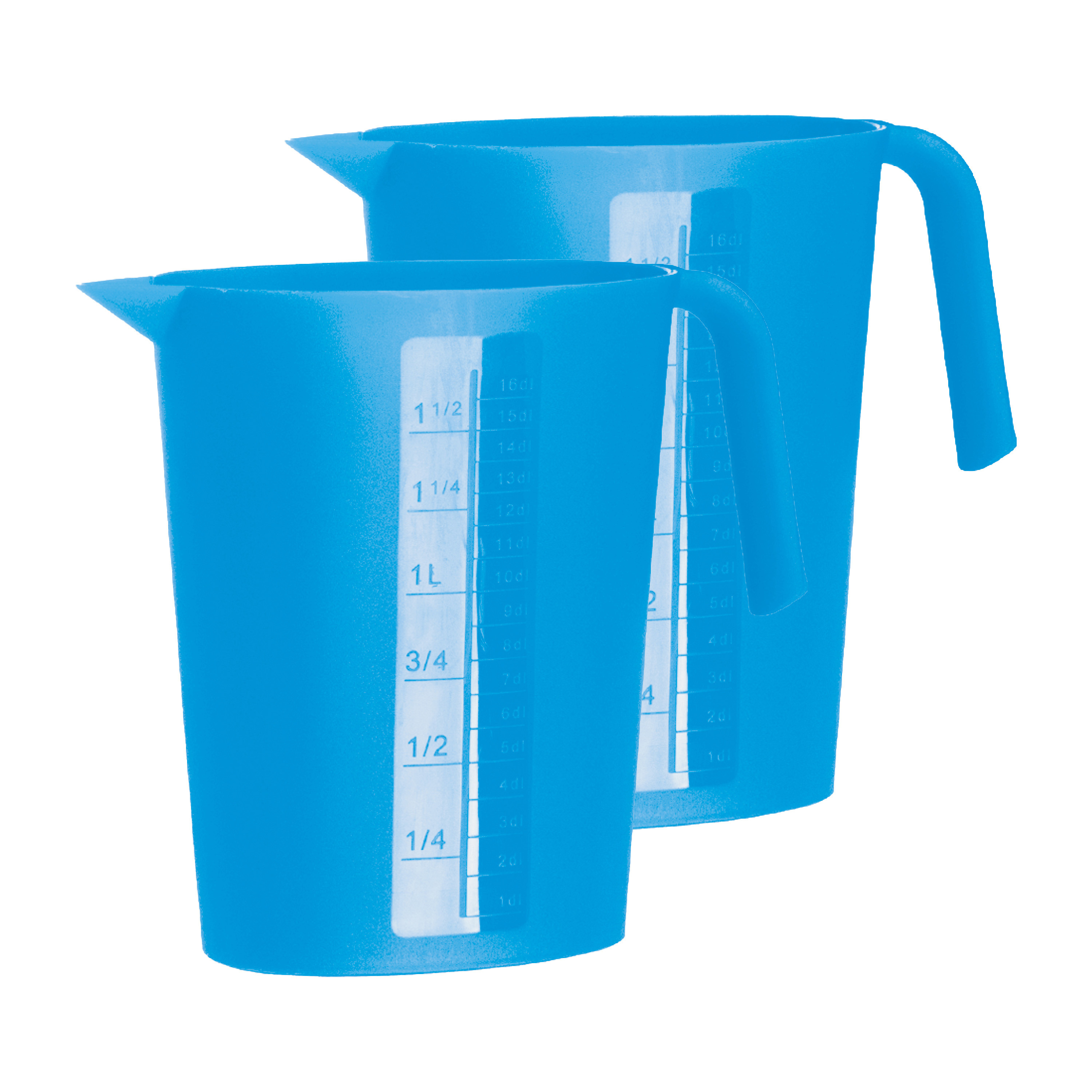 Juypal Hogar Schenkkan/waterkan - 2x - blauw - 1,75 liter - kunststof - L22 x H20 cm -