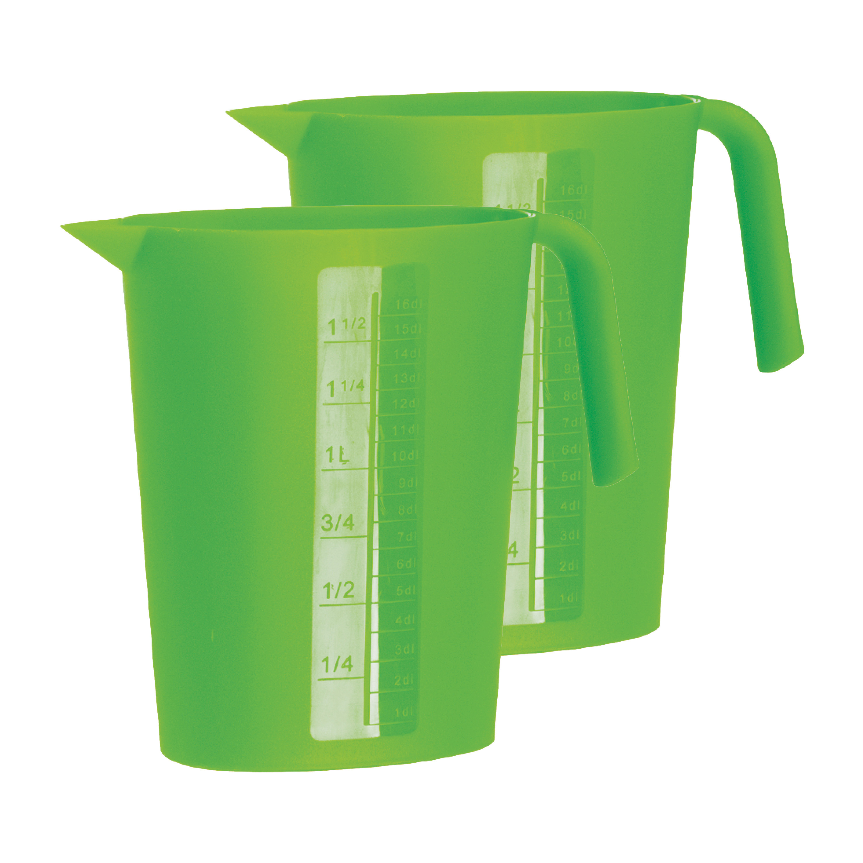 Juypal Hogar Schenkkan/waterkan - 2x - groen - 1,75 liter - kunststof - L22 x H20 cm -