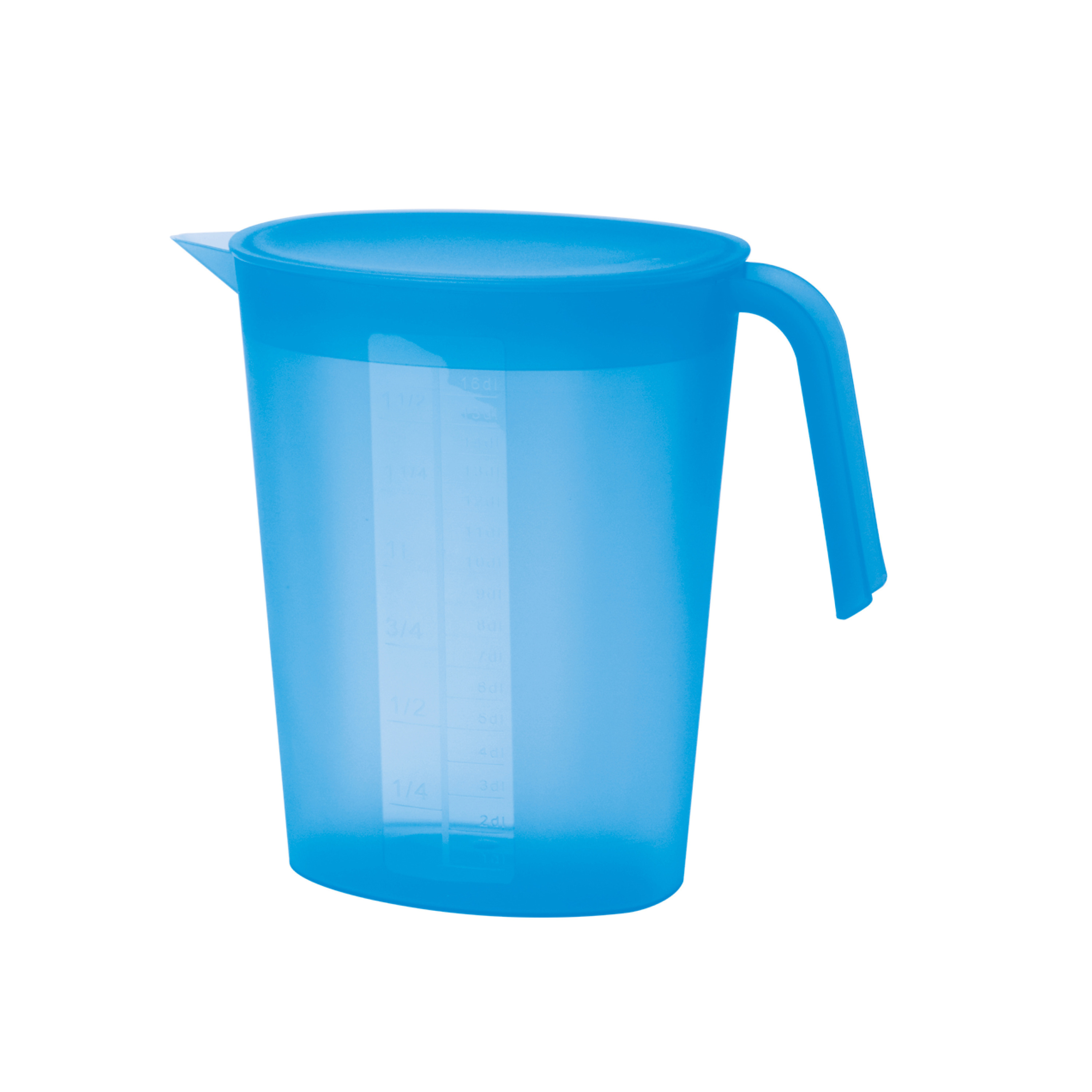 Juypal Hogar Schenkkan/waterkan met deksel - blauw - 1,75 liter - kunststof - L22 x H20 cm -