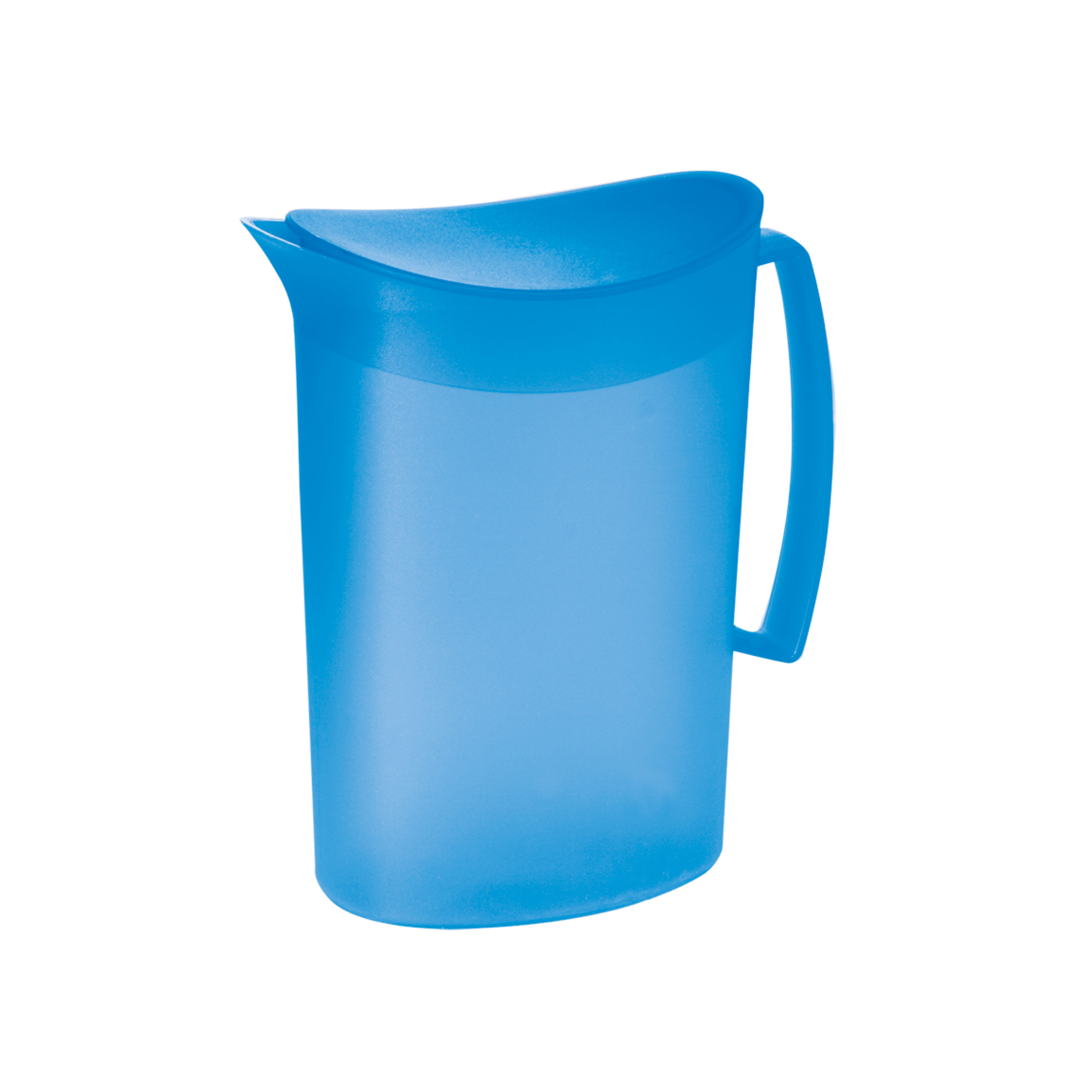 Schenkkan-waterkan met deksel blauw 2 liter kunststof L20 x H23 cm