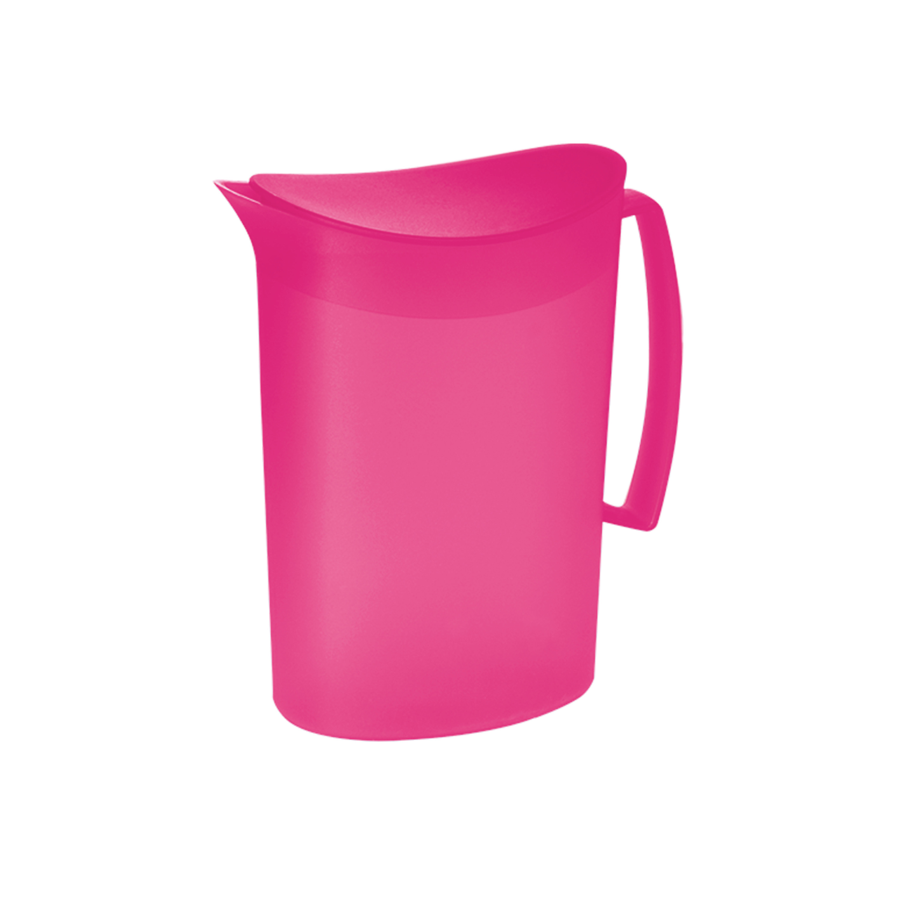 Schenkkan-waterkan met deksel fuchsia roze 2 liter kunststof L20 x H23 cm