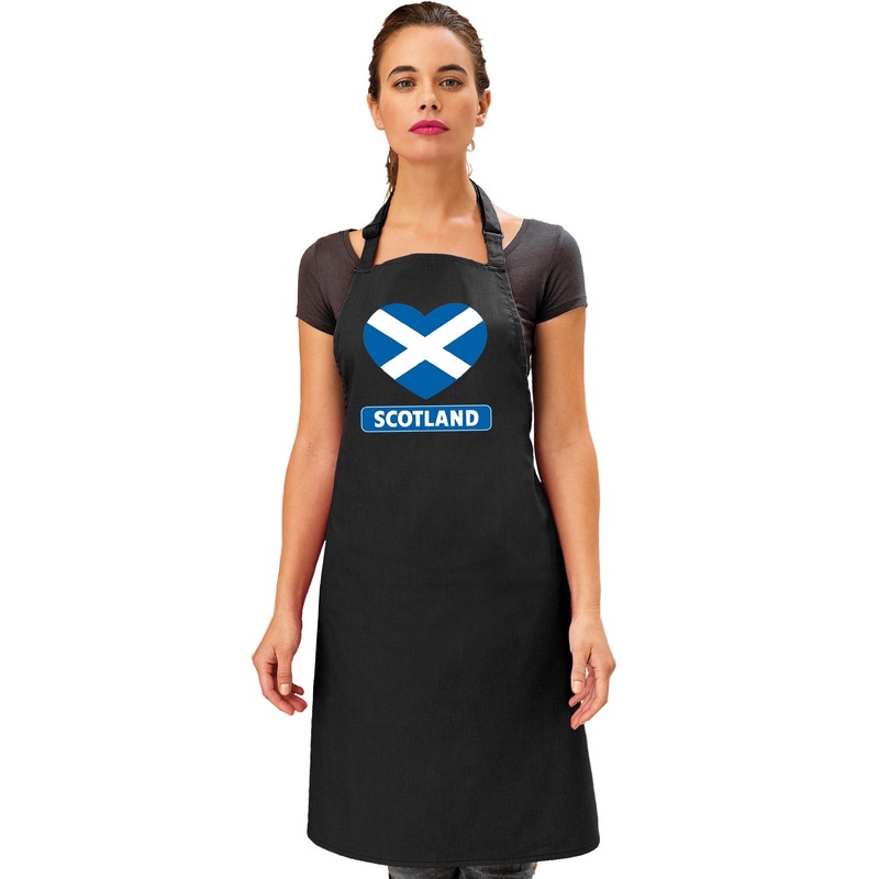 Schotland hart vlag barbecueschort/ keukenschort zwart