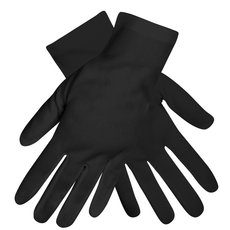 Set van 10x paar zwarte verkleed handschoenen kort volwassenen