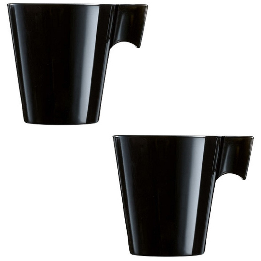 Set van 10x stuks lungo koffie-espresso bekers zwart