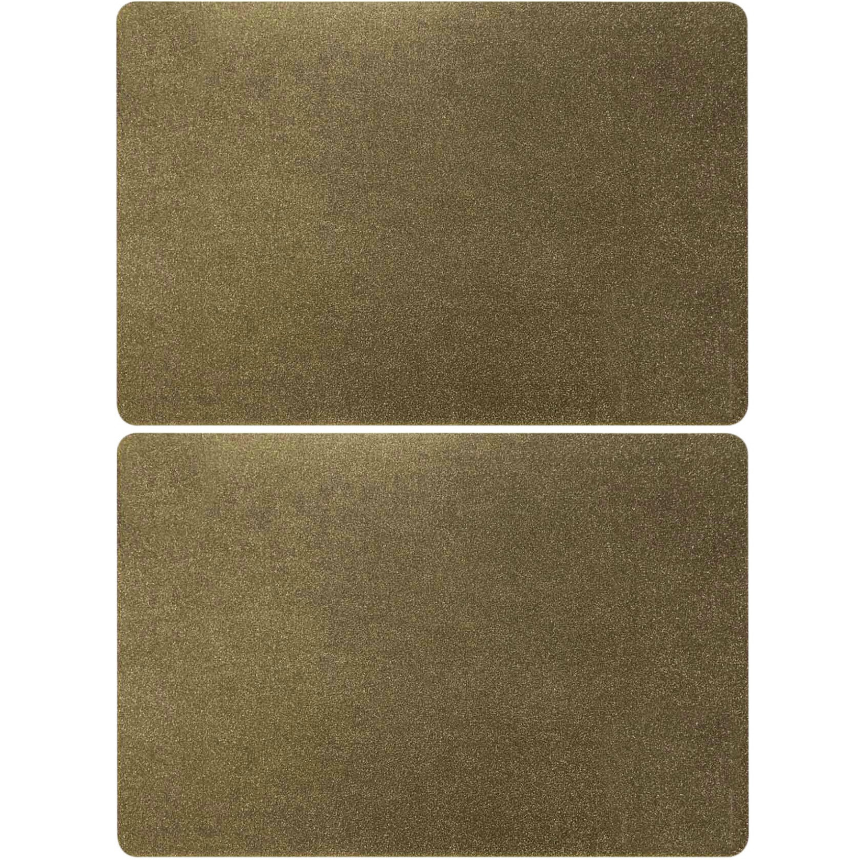 Set van 10x stuks rechthoekige placemats goud met glitters 43,5 x 28,5 cm