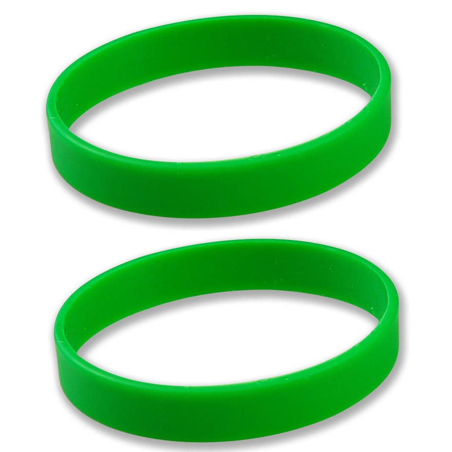 Set van 10x stuks siliconen armband groen