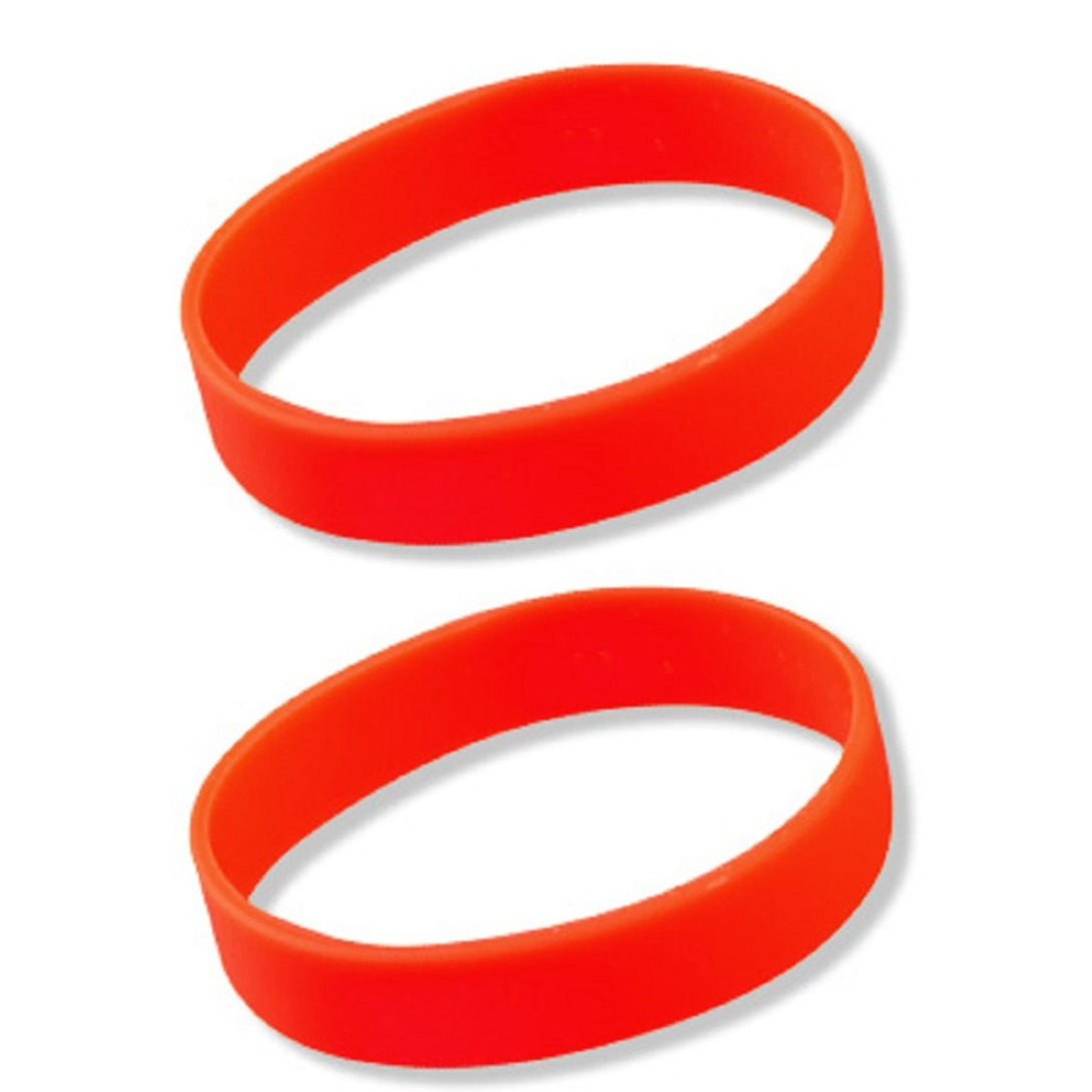Set van 10x stuks siliconen armband rood