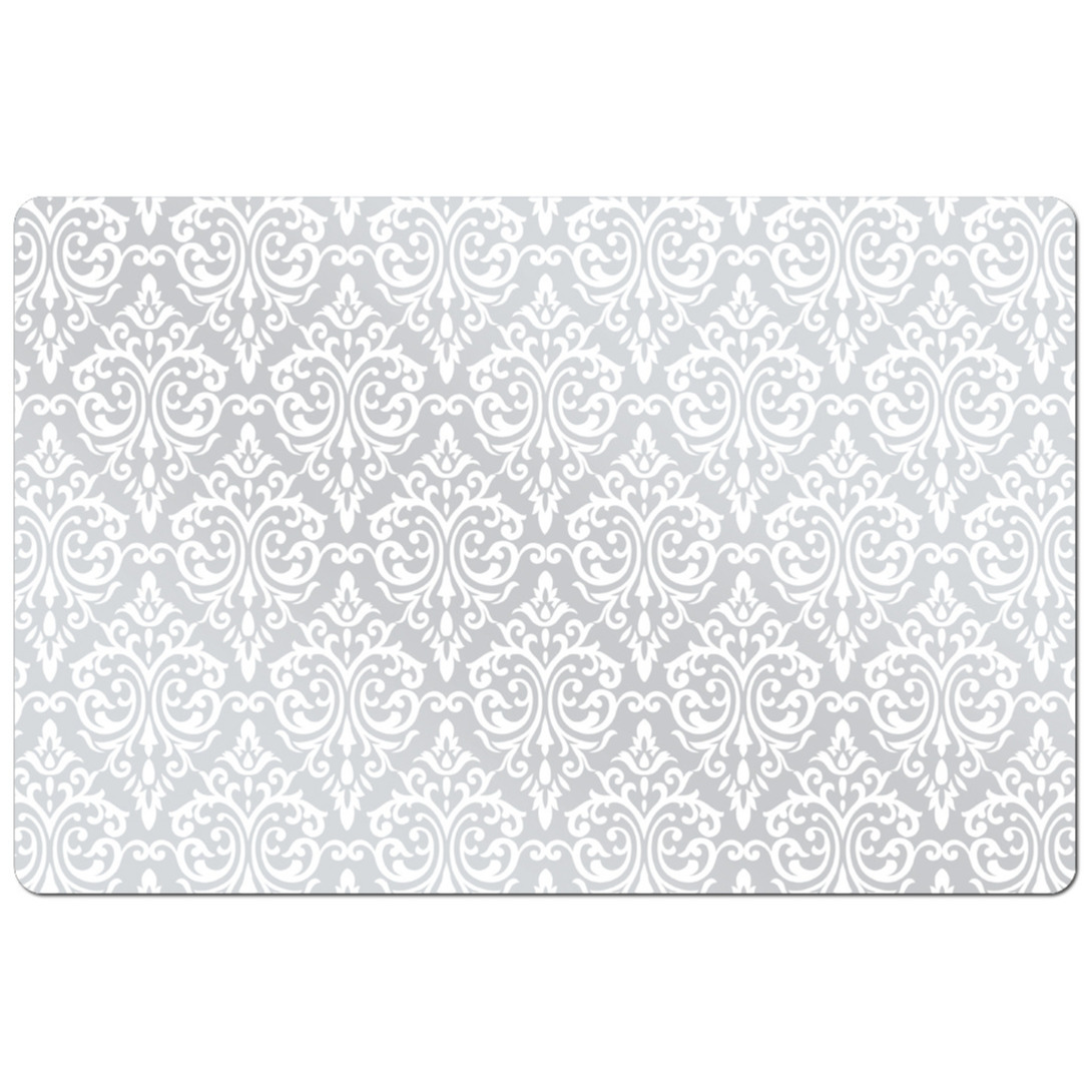 Zeller Set van 1x stuks rechthoekige placemats met witte barok print 43,5 x 28,5 cm -