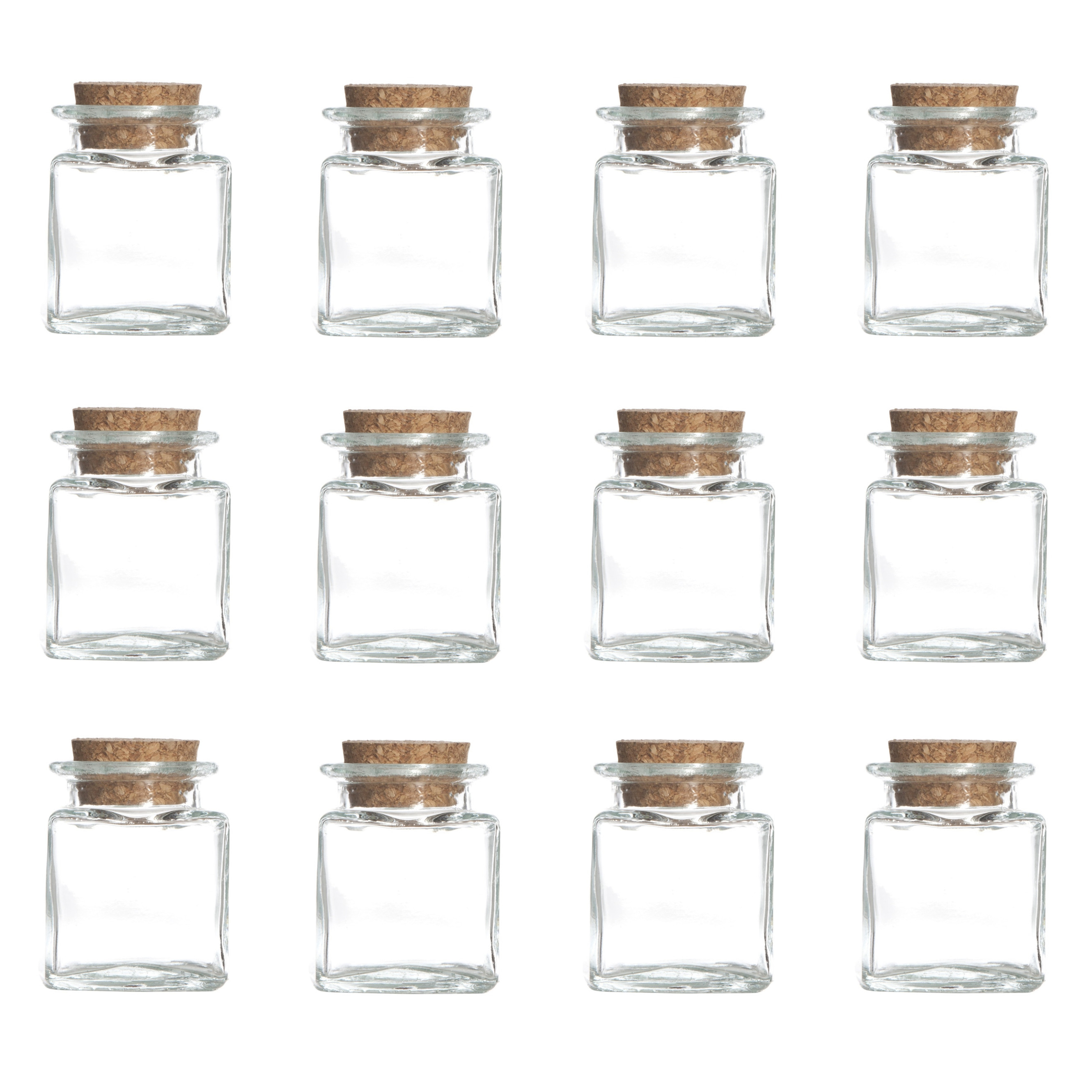 Set van 24x stuks voorraadpotjes-bewaarpotjes 50 ml glas met kurken stop