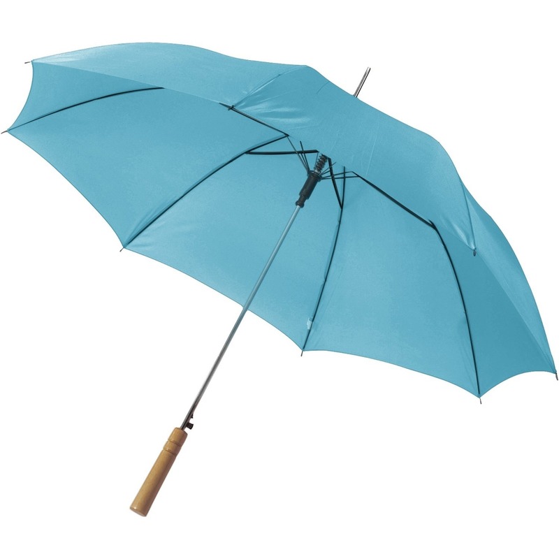 Set van 2x stuks automatische paraplu 102 cm doorsnede lichtblauw