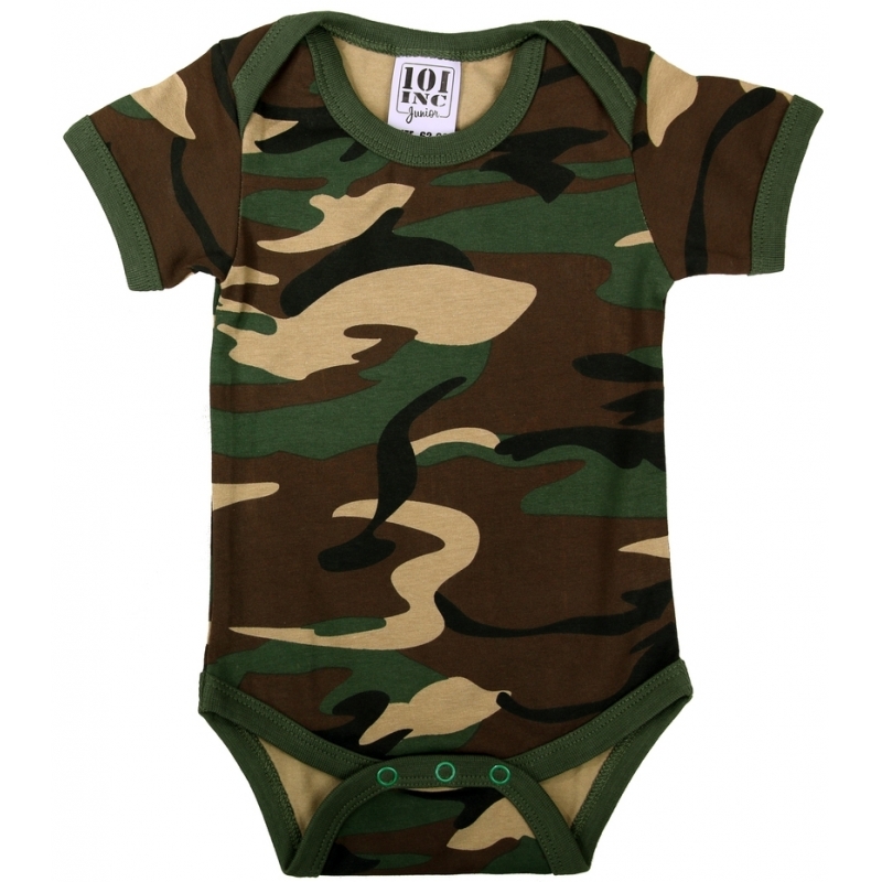 Set van 2x stuks baby rompertje army camouflage print, maat: 86-92 (12-24 mnd)