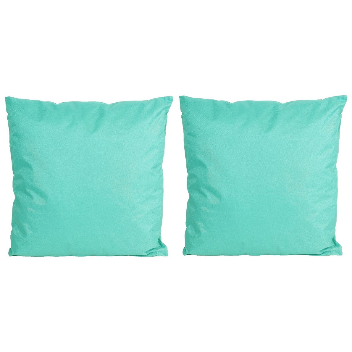 Set van 2x stuks bank-Sier kussens voor binnen en buiten in de kleur aqua blauw 45 x 45 cm Tuinkusse
