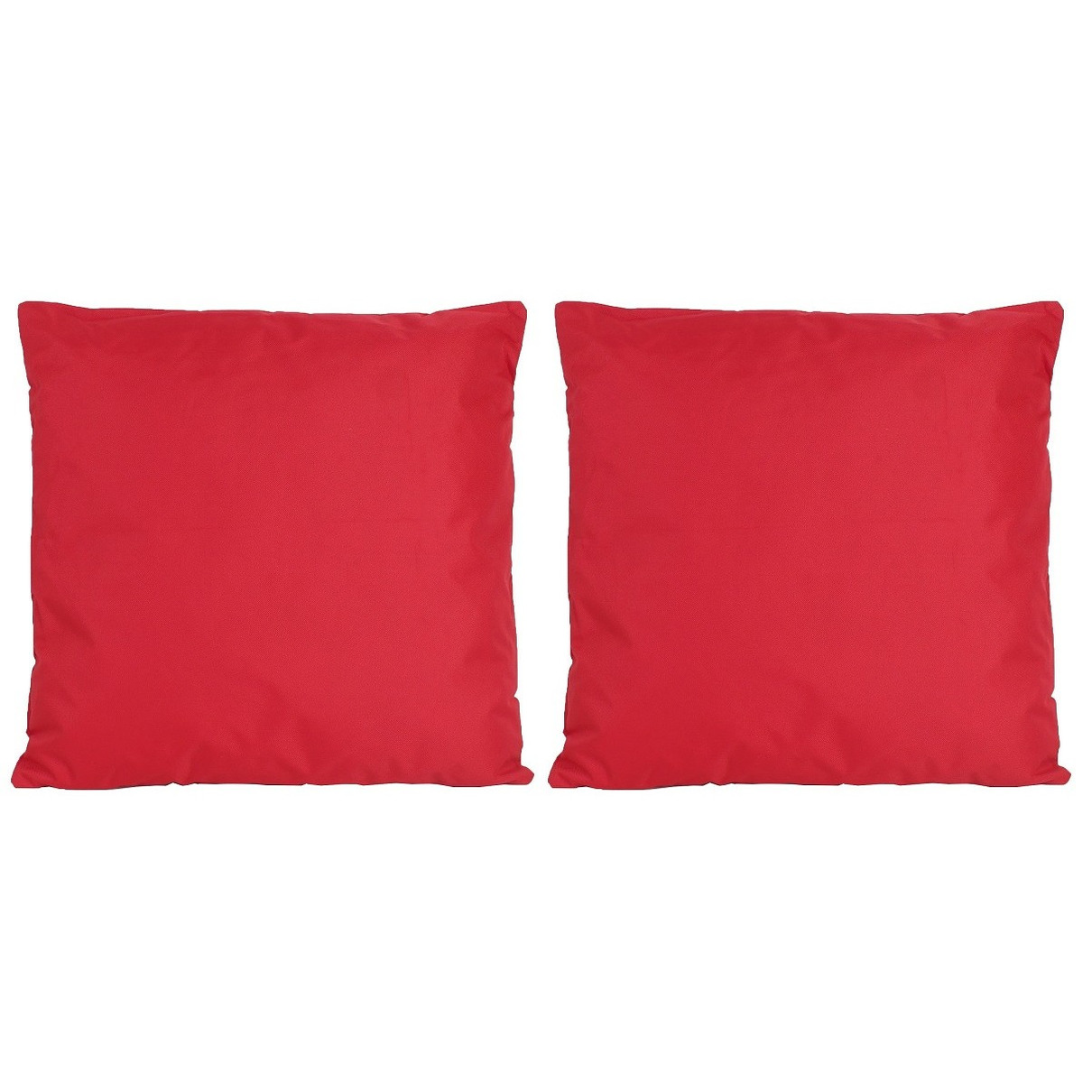 Set van 2x stuks bank-Sier kussens voor binnen en buiten in de kleur rood 45 x 45 cm Tuinkussens voo
