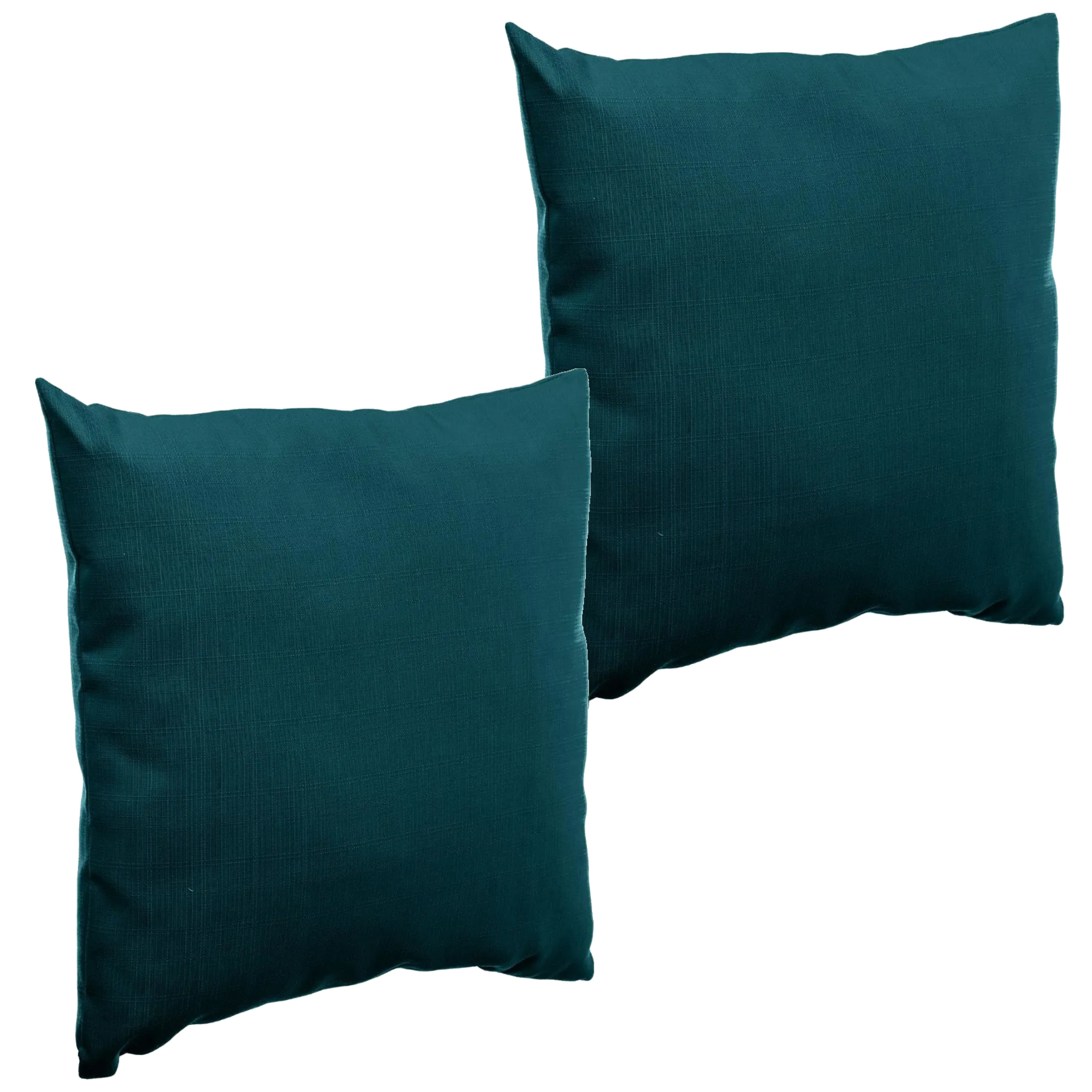 Set van 2x stuks bank-sier-tuin kussens voor binnen en buiten in de kleur emerald groen 40 x 40 x 10