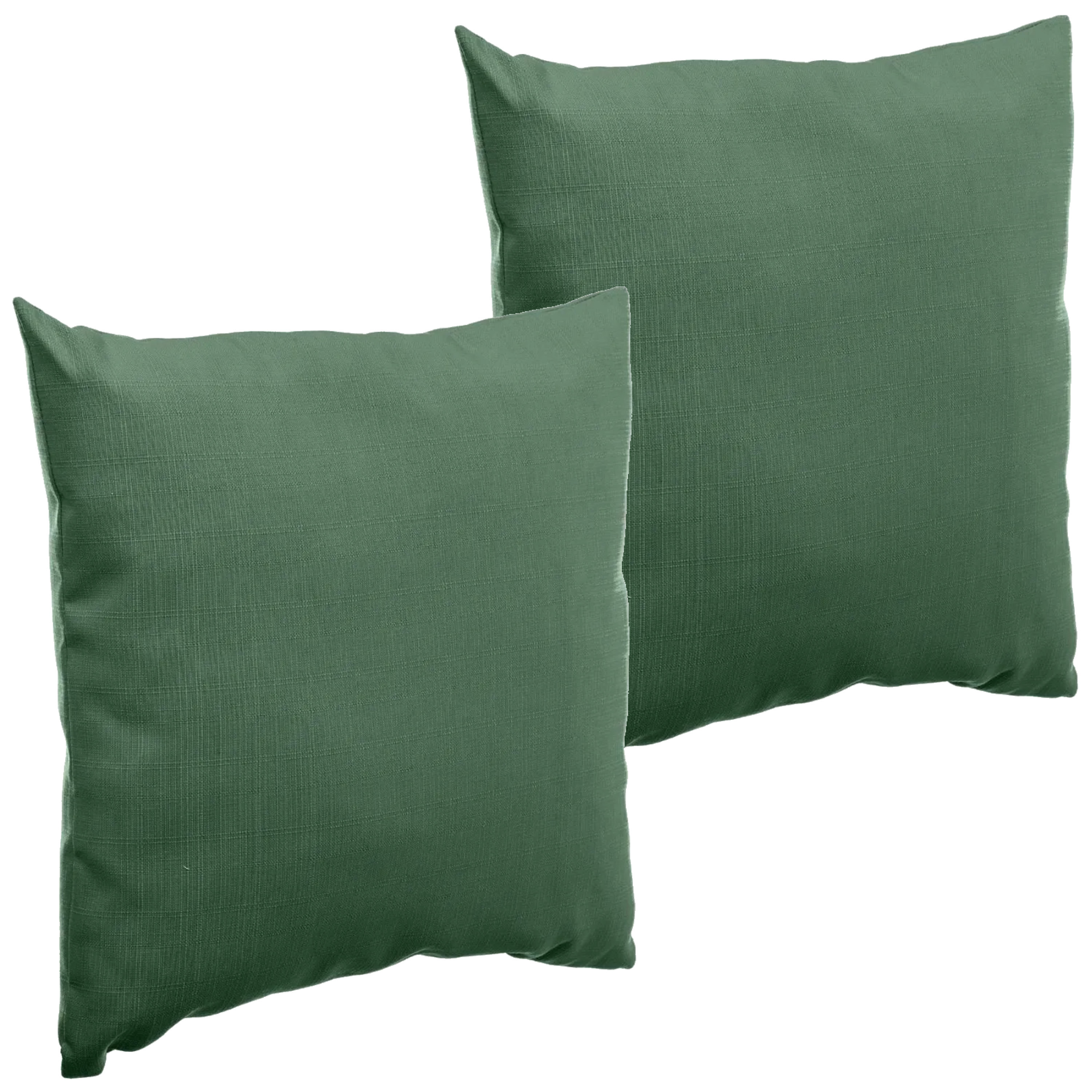 Set van 2x stuks bank-sier-tuin kussens voor binnen en buiten in de kleur olijf groen 40 x 40 x 10 c