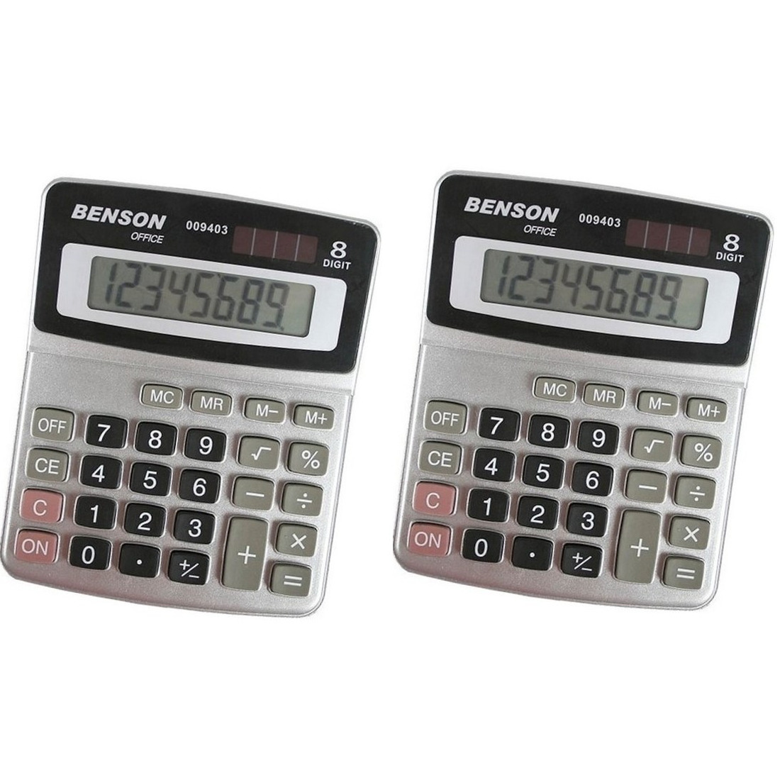 Set van 2x stuks basic bureau rekenmachines voor kantoor of school