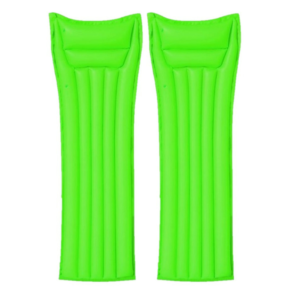 Set van 2x stuks bestway basic opblaasbaar luchtbed groen 183 cm volwassenen
