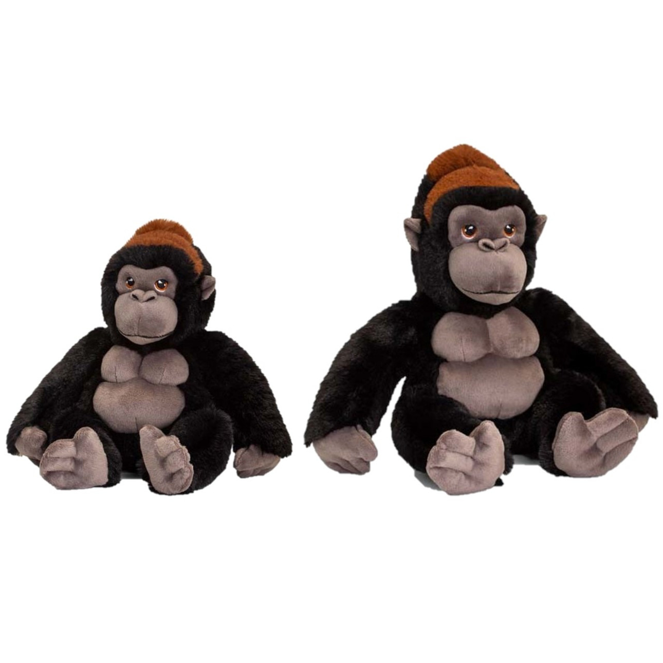 Set van 2x stuks Gorilla aap-apen knuffels 20 en 30 cm