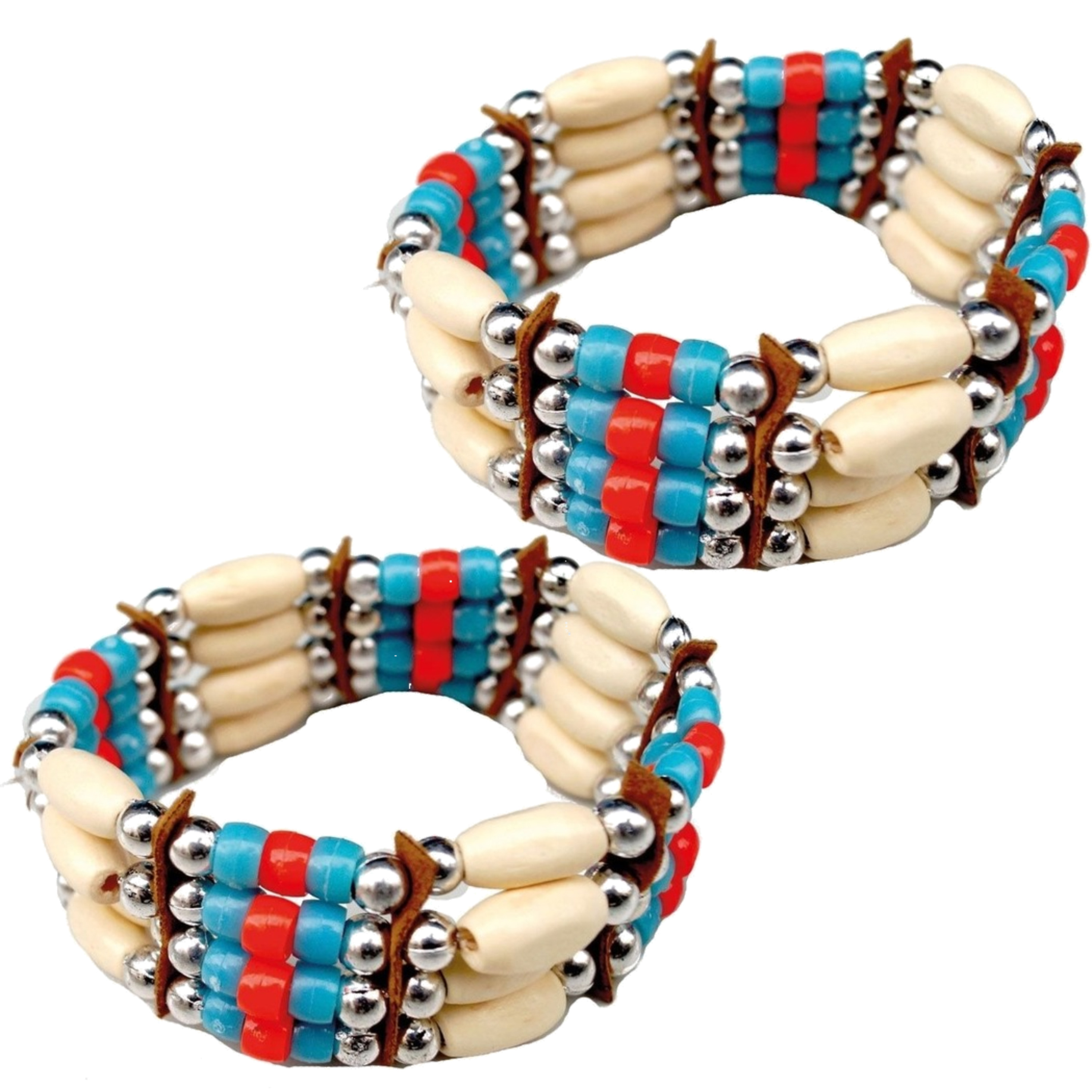 Set van 2x stuks indianen thema verkleed armbanden