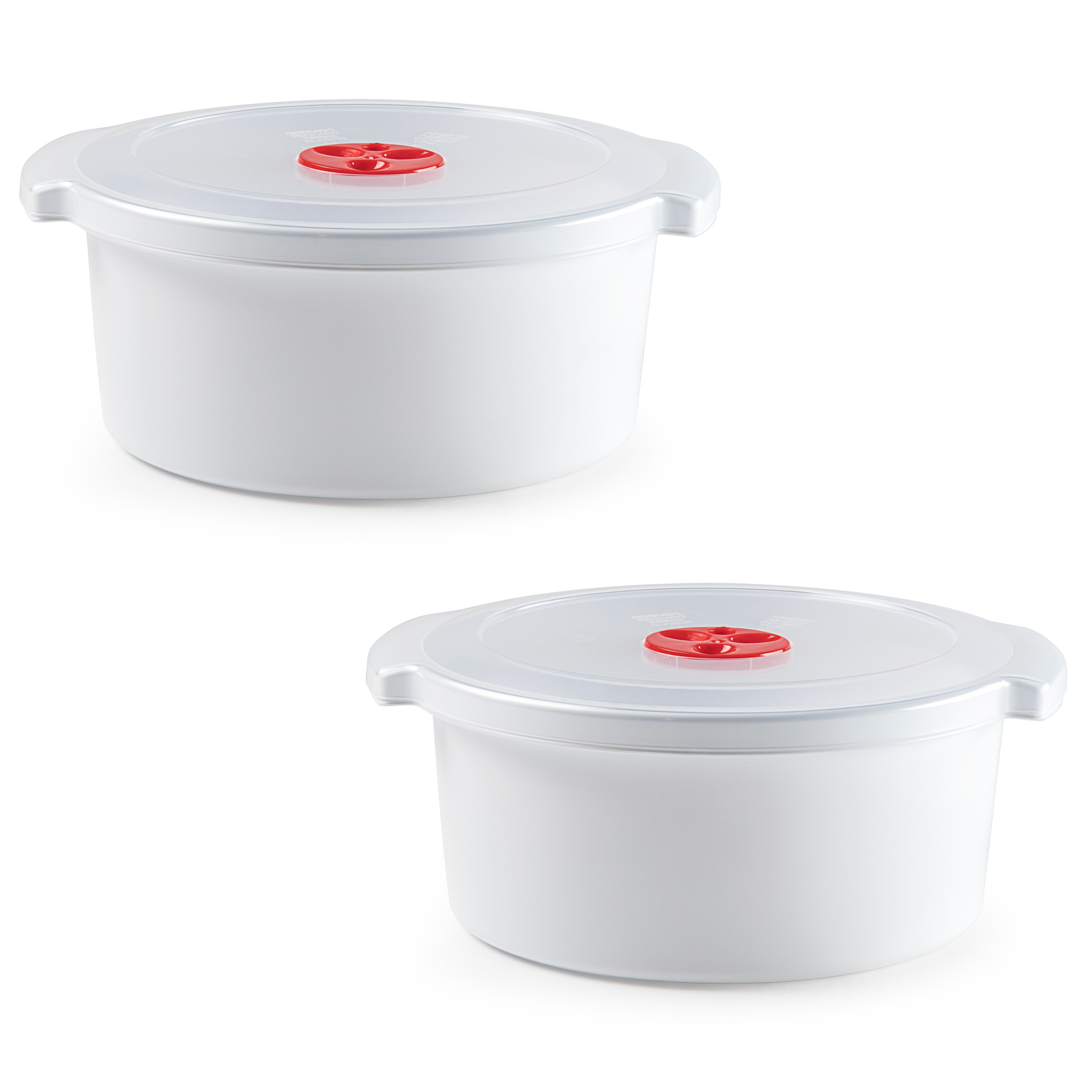 Set van 2x stuks magnetron voedsel opwarm container-schaal van 3 liter 25 x 23 x 10 cm
