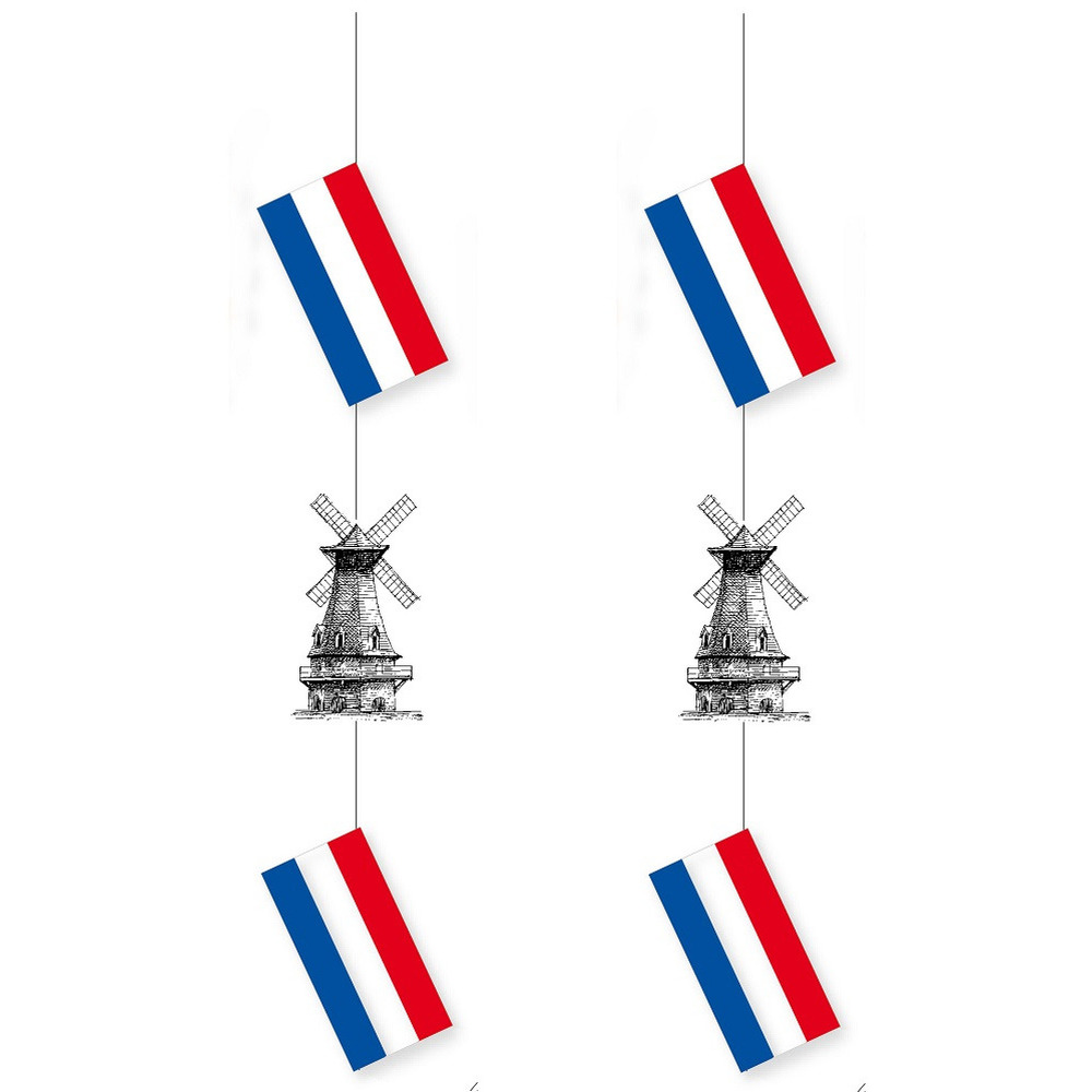 Set van 2x stuks Nederland thema hang slingers met molen